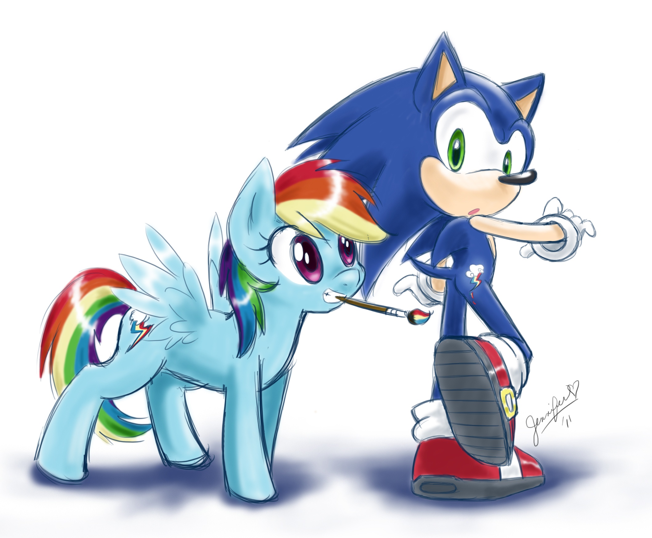 Free download wallpaper Crossover, Rainbow Dash, Tv Show, Sonic The Hedgehog on your PC desktop