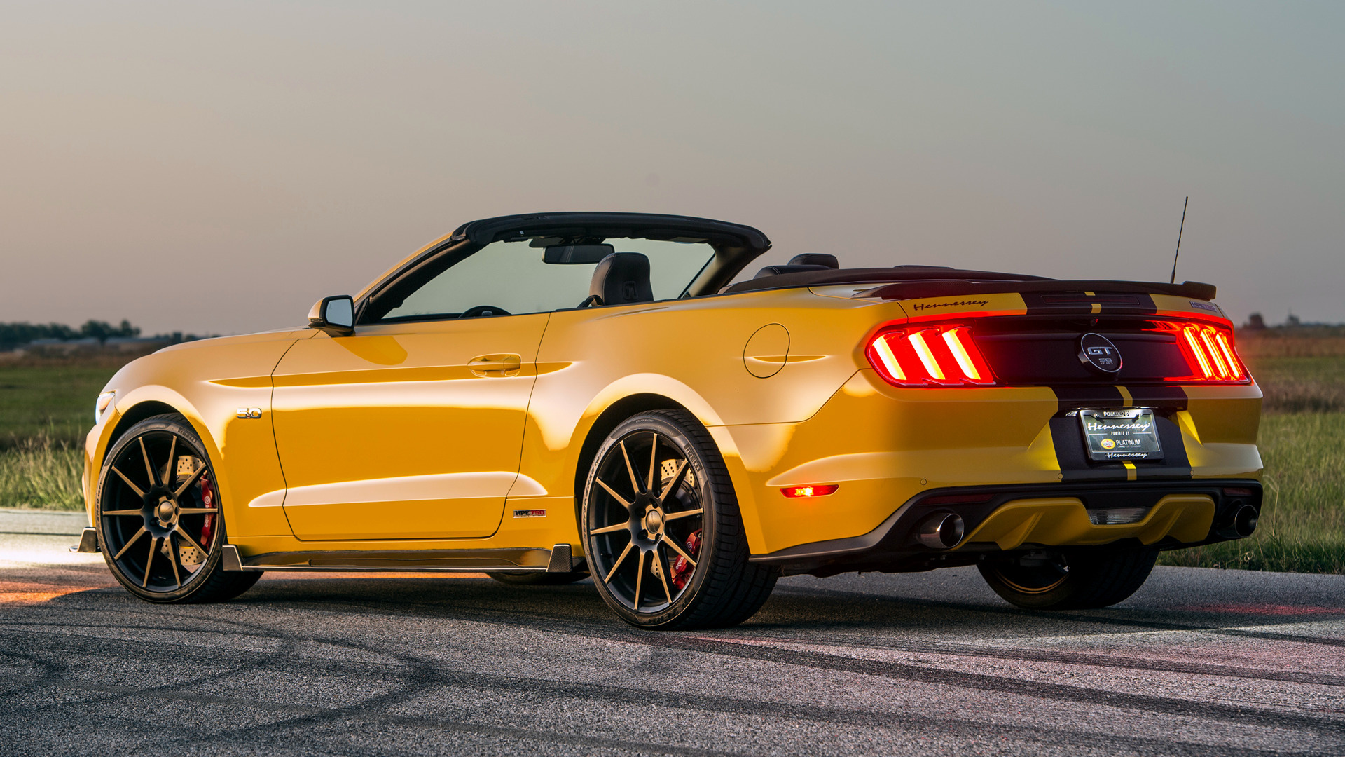 Free download wallpaper Tuning, Car, Convertible, Muscle Car, Vehicles, Yellow Car, Hennessey Mustang Gt on your PC desktop