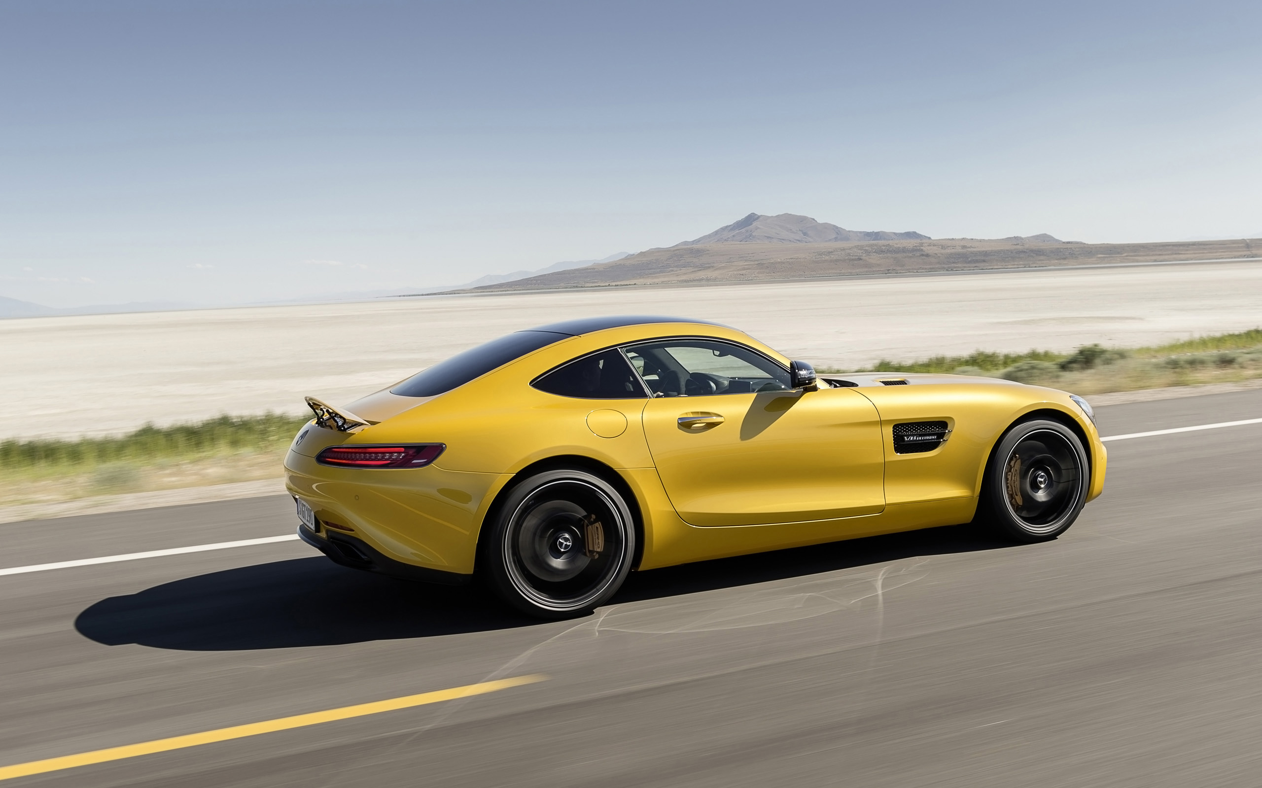 Download mobile wallpaper Mercedes Amg Gt, Mercedes, Mercedes Benz, Yellow Car, Vehicles, Car for free.