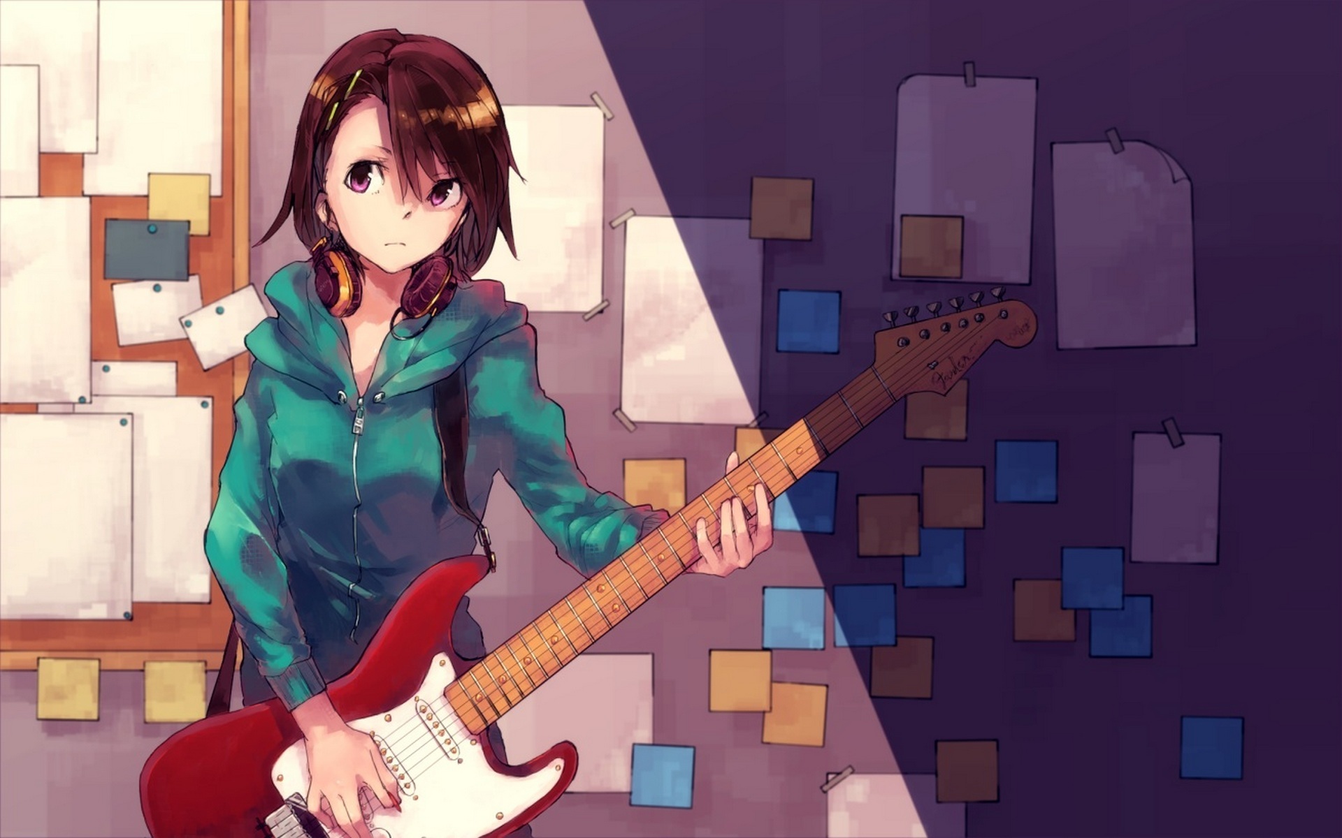 Free download wallpaper Music, Anime, Guitar on your PC desktop