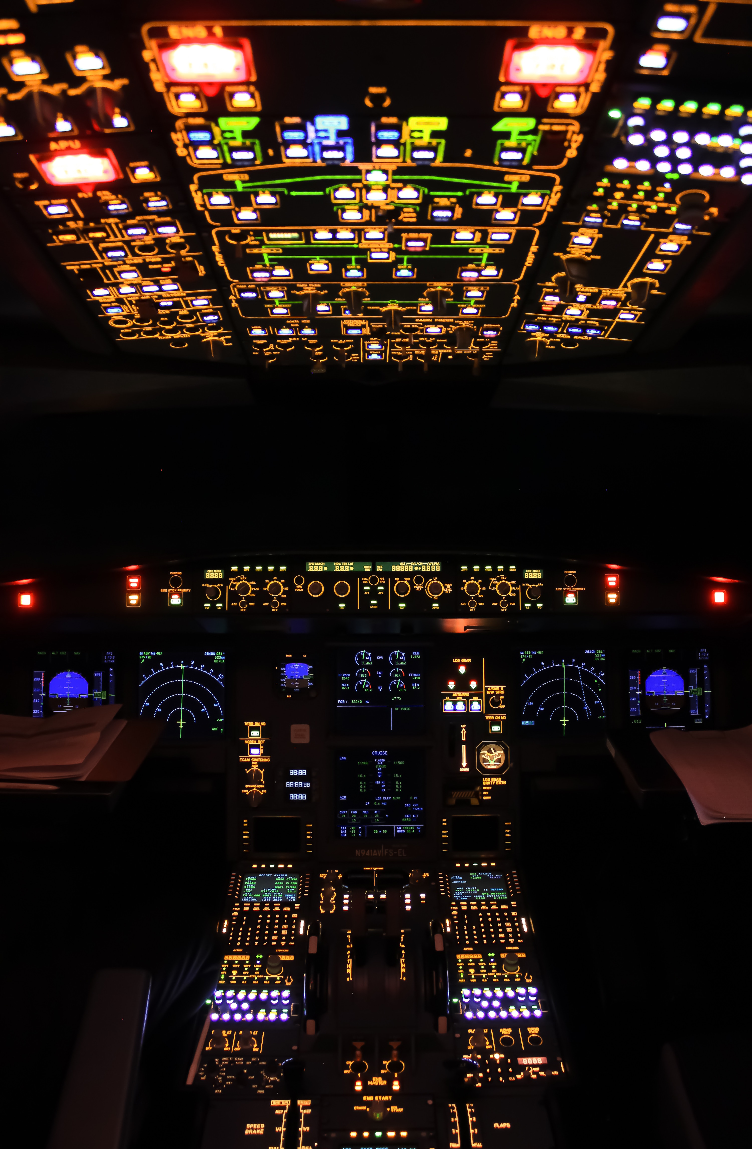 100088 скачать картинку разное, подсветка, самолет, панель управления, радары - обои и заставки бесплатно