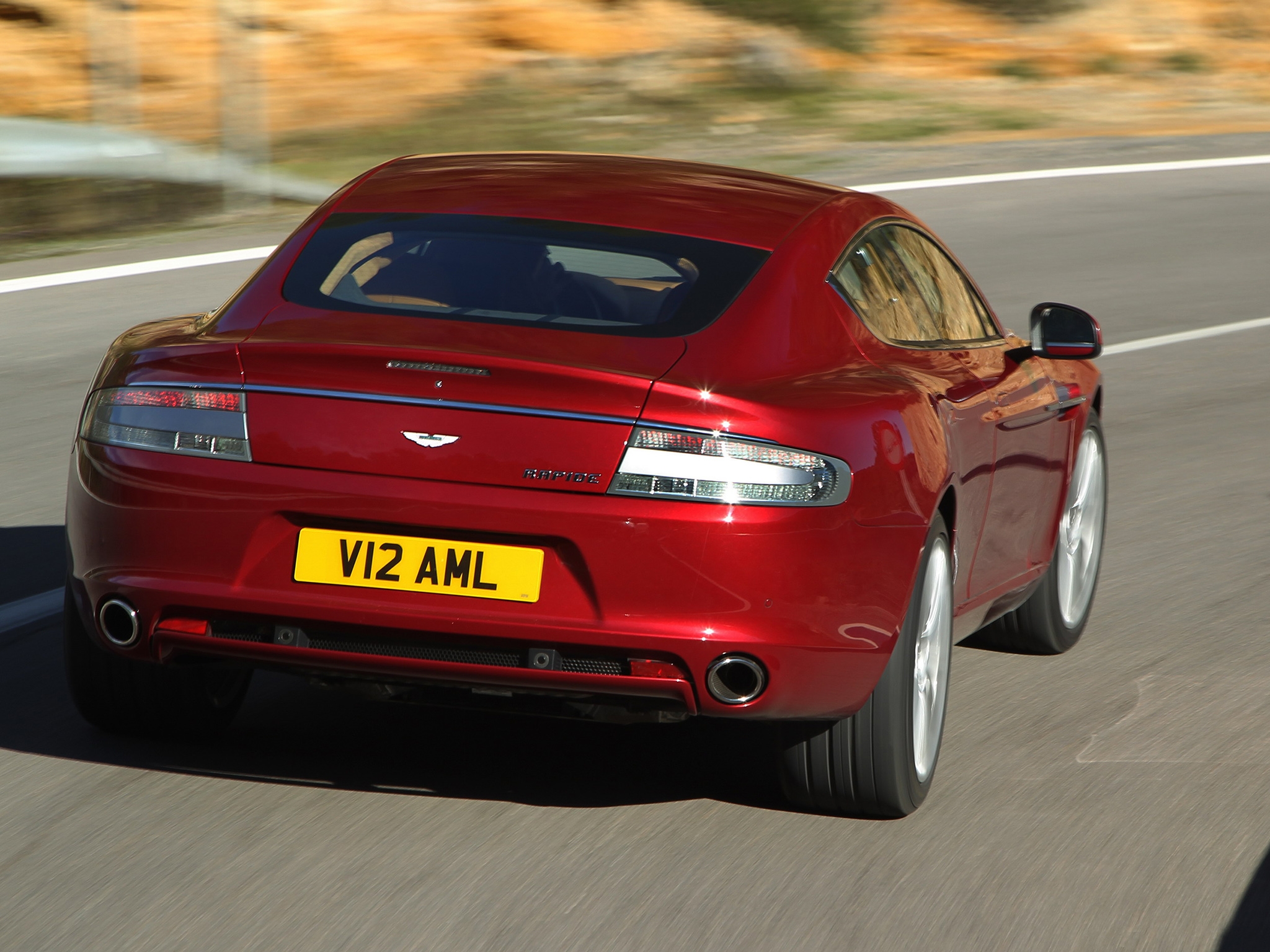 Laden Sie das Aston Martin, Cars, Asphalt, Rückansicht, 2009, Rapide, Auto-Bild kostenlos auf Ihren PC-Desktop herunter
