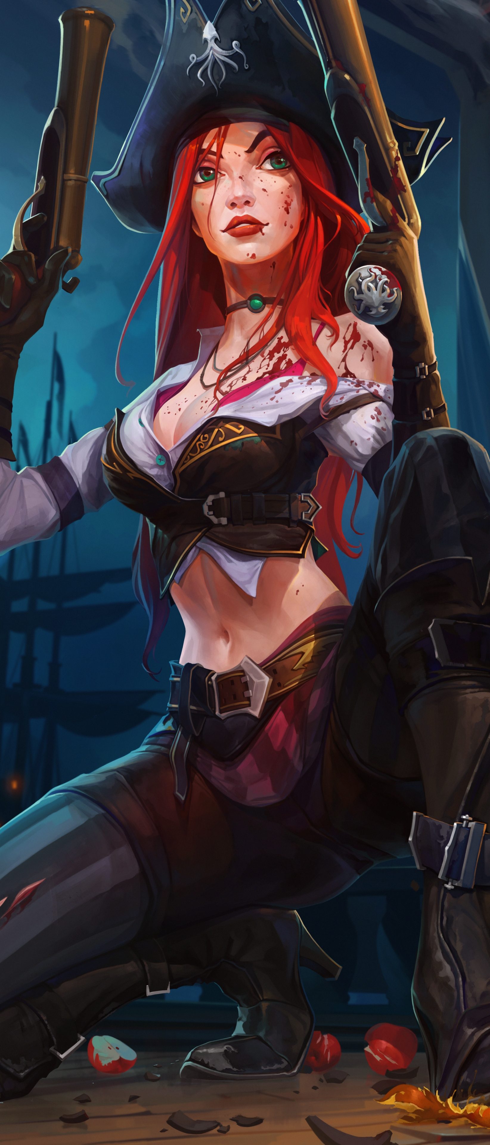 Download mobile wallpaper League Of Legends, Pirate, Video Game, Red Hair, Woman Warrior, Miss Fortune (League Of Legends) for free.
