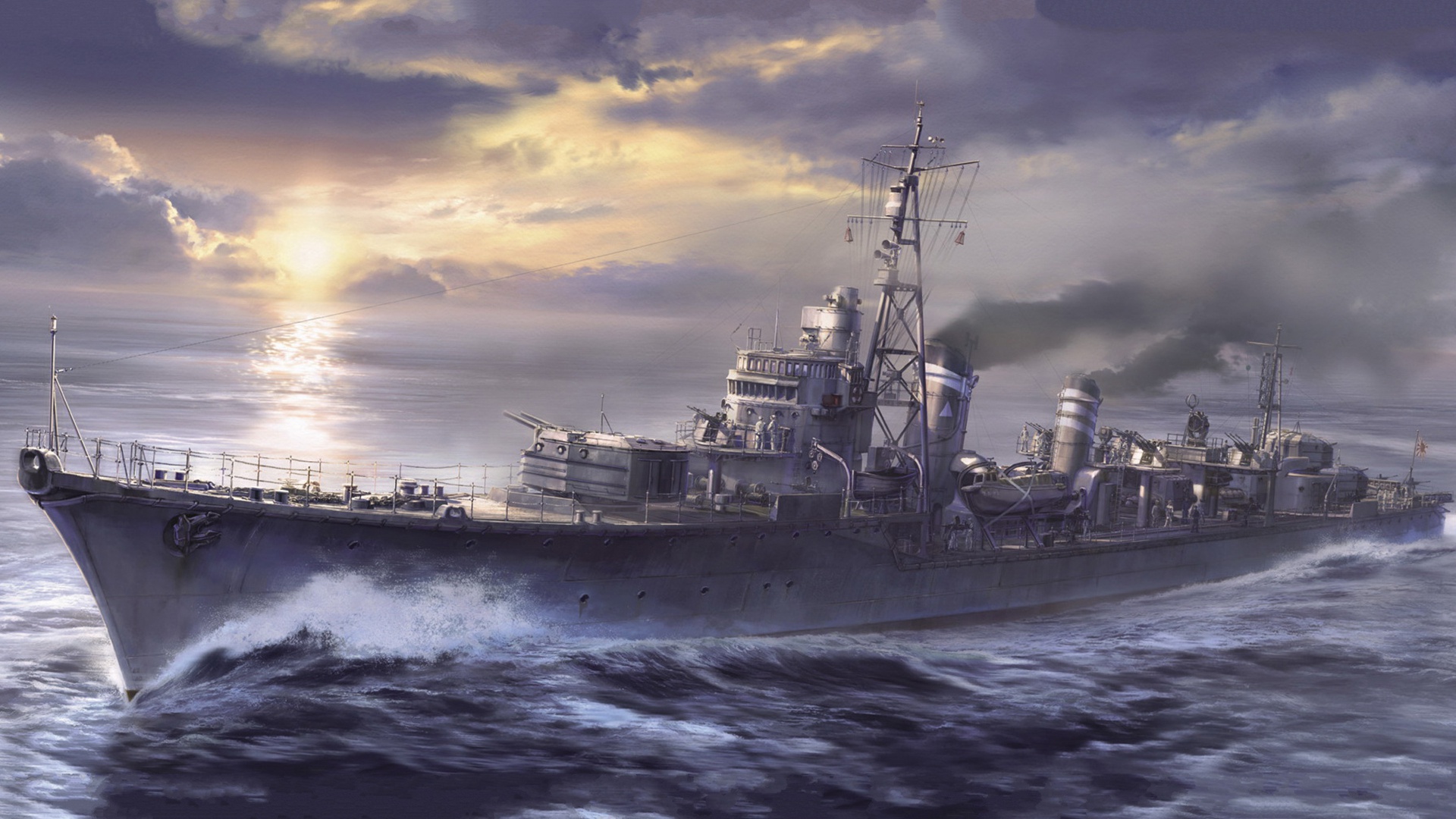 military, japanese navy, destroyer, japanese destroyer shimakaze, warship, warships