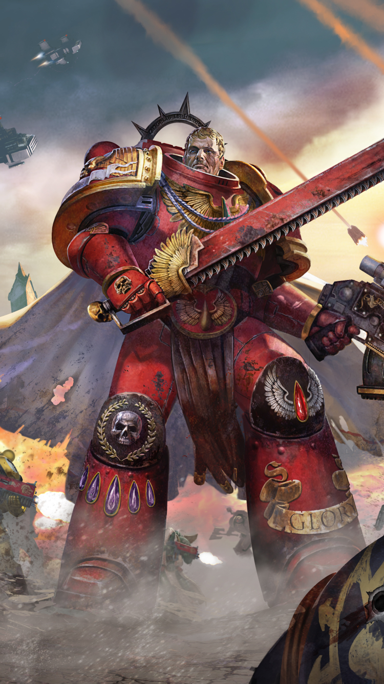 Download mobile wallpaper Weapon, Warhammer, Warrior, Armor, Warhammer 40K, Video Game, Space Marine for free.