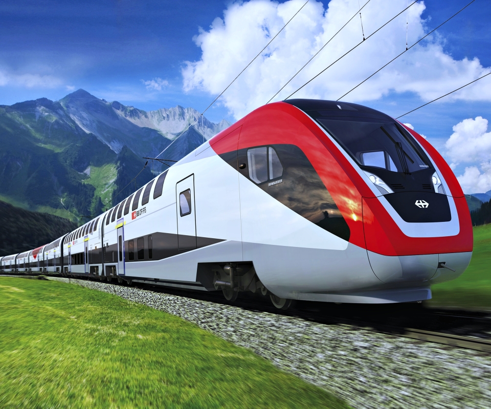 Free download wallpaper Switzerland, Train, Railroad, Vehicles on your PC desktop
