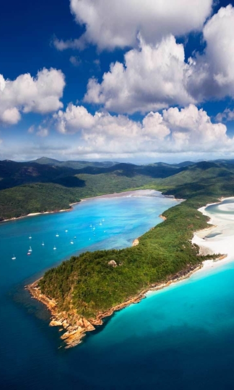 Download mobile wallpaper Ocean, Earth, Island, Cloud, Australia, Queensland, Whitsunday Islands for free.