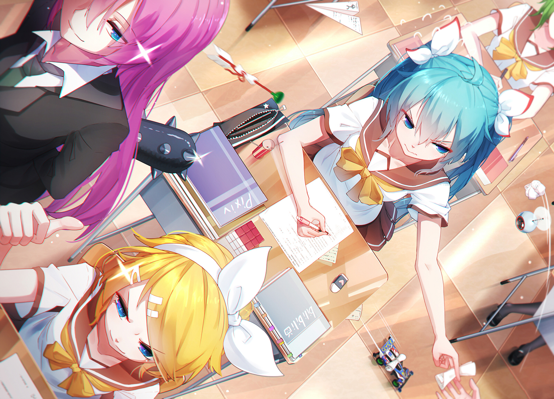 Laden Sie das Vocaloid, Hatsune Miku, Animes, Lukas Megurin, Rin Kagamine, Gumi (Vocaloid)-Bild kostenlos auf Ihren PC-Desktop herunter