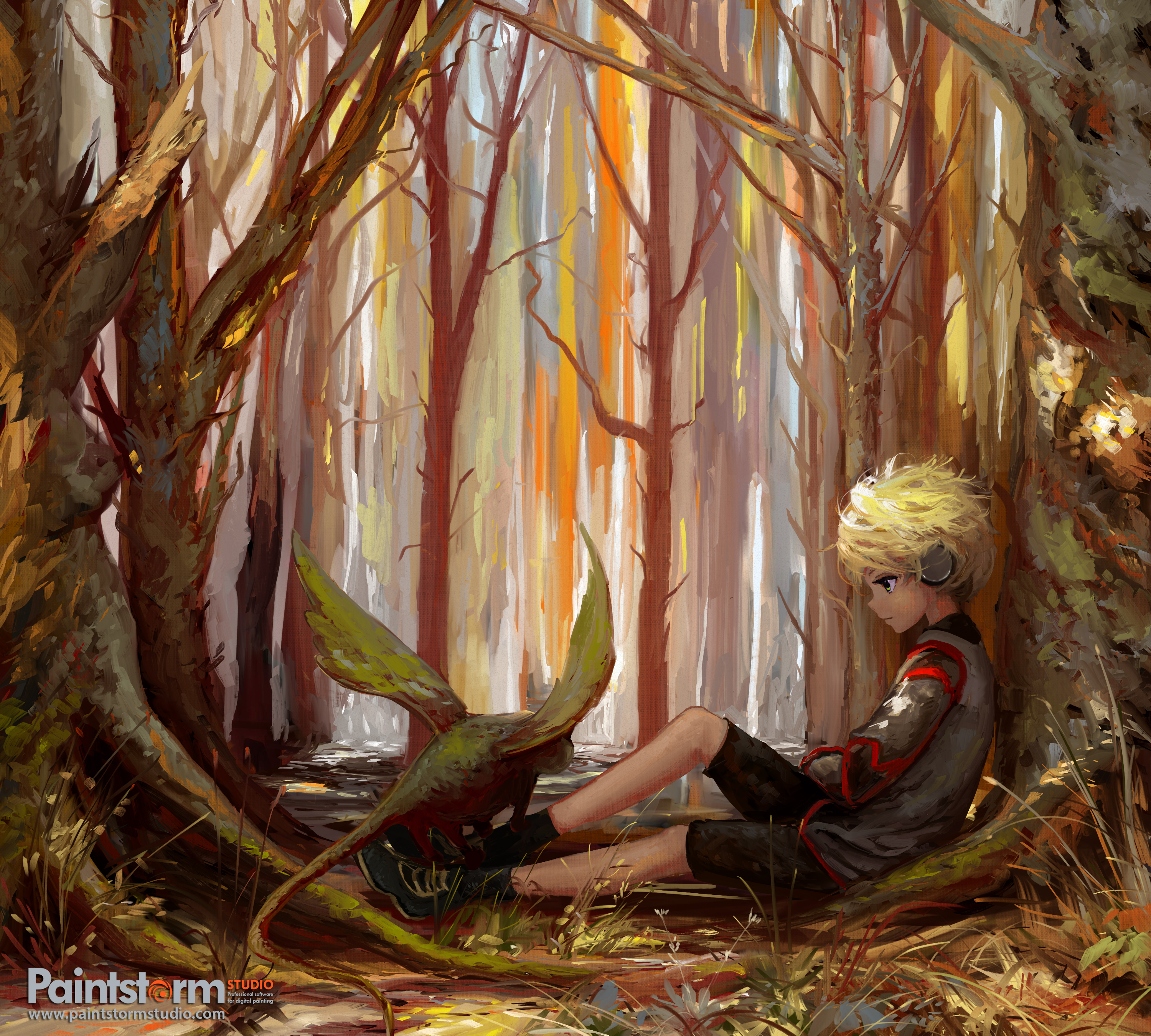 Free download wallpaper Trees, Child, Forest, Loneliness, Art on your PC desktop