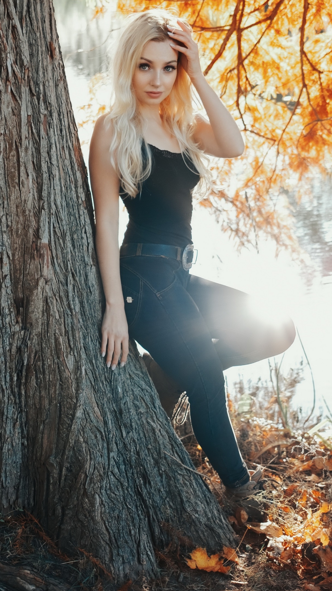 Download mobile wallpaper Fall, Blonde, Model, Women, Long Hair for free.