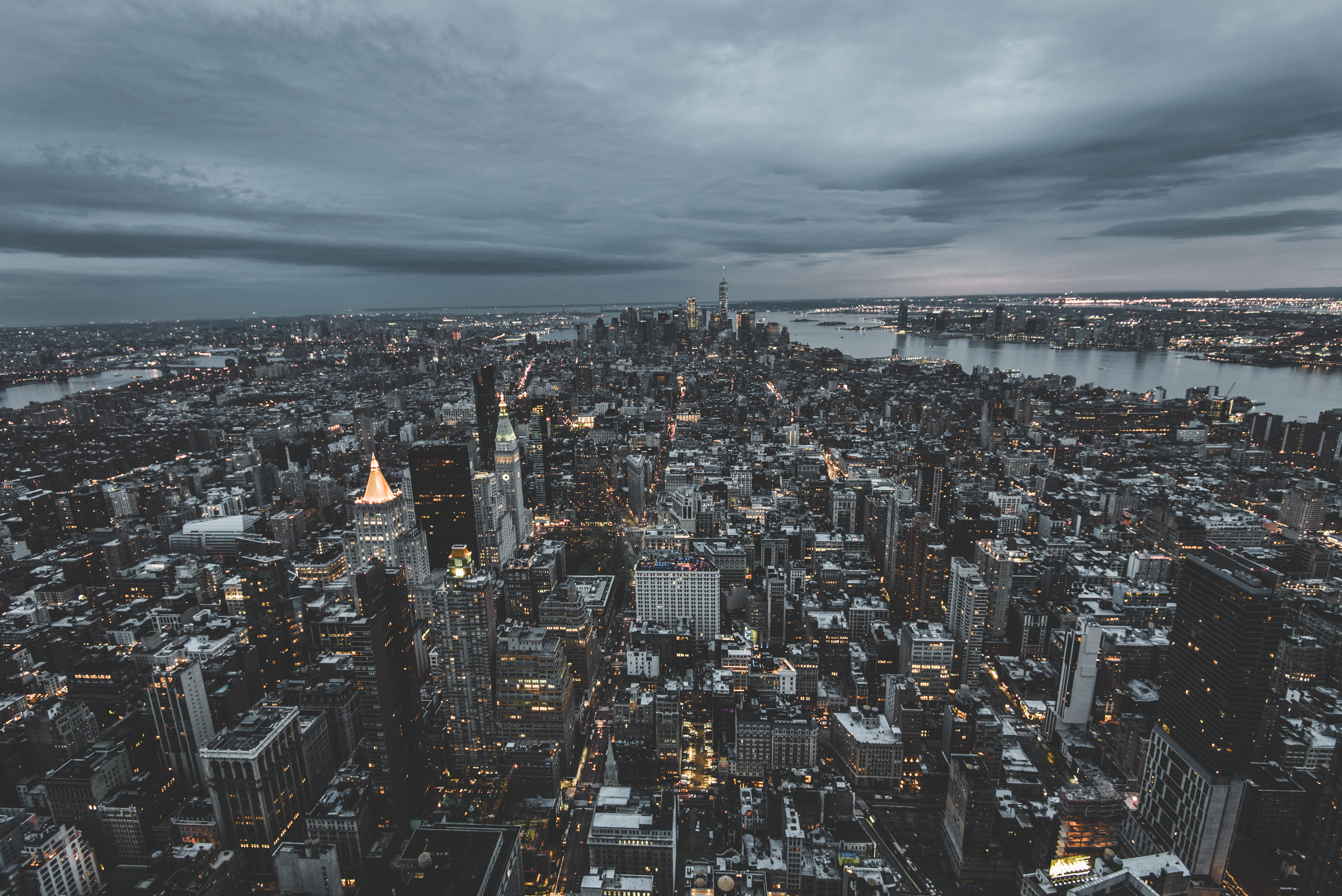 Скачать обои бесплатно Вид Сверху, Небоскребы, Города, Сша, Нью Йорк картинка на рабочий стол ПК