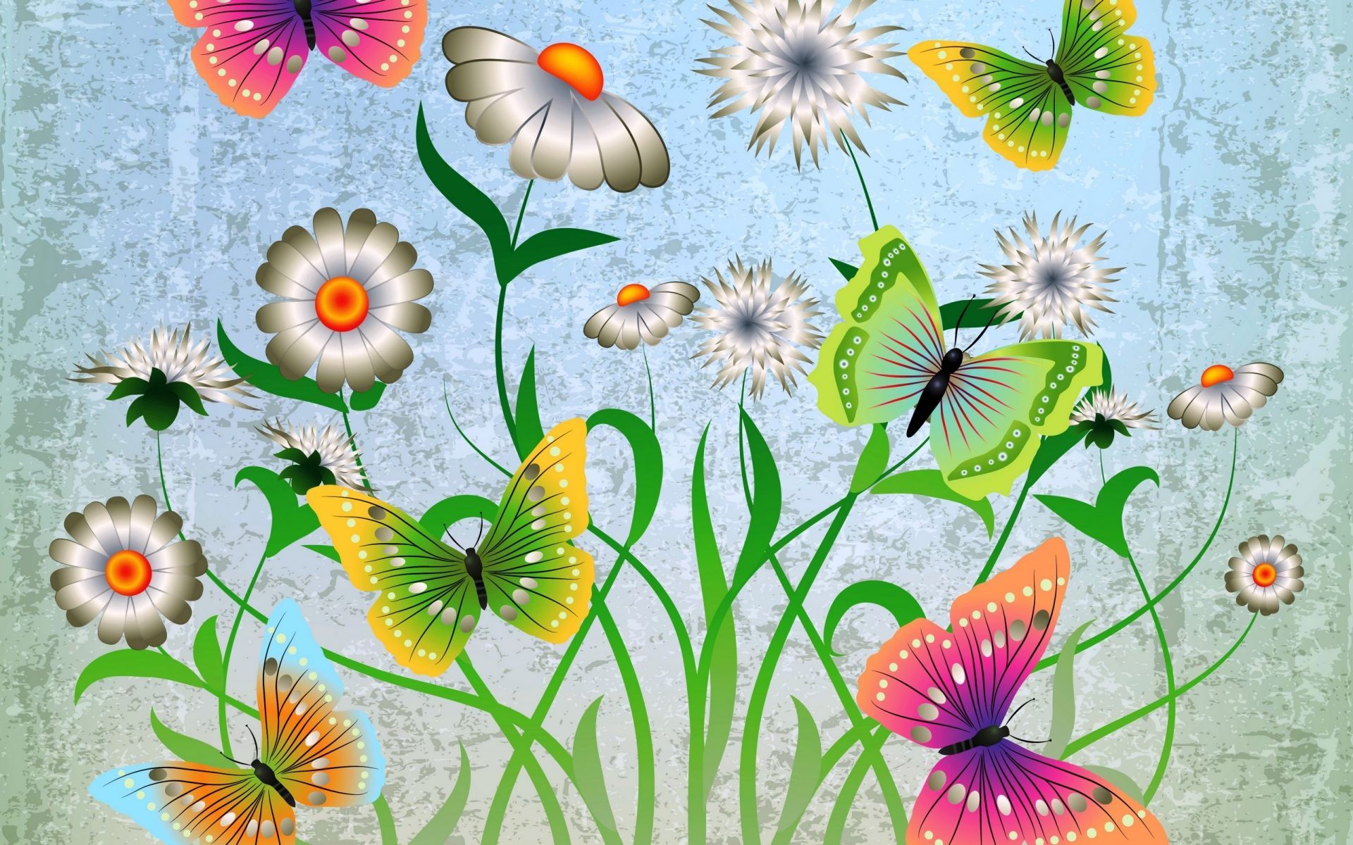 Free download wallpaper Flower, Butterfly, Colorful, Artistic on your PC desktop