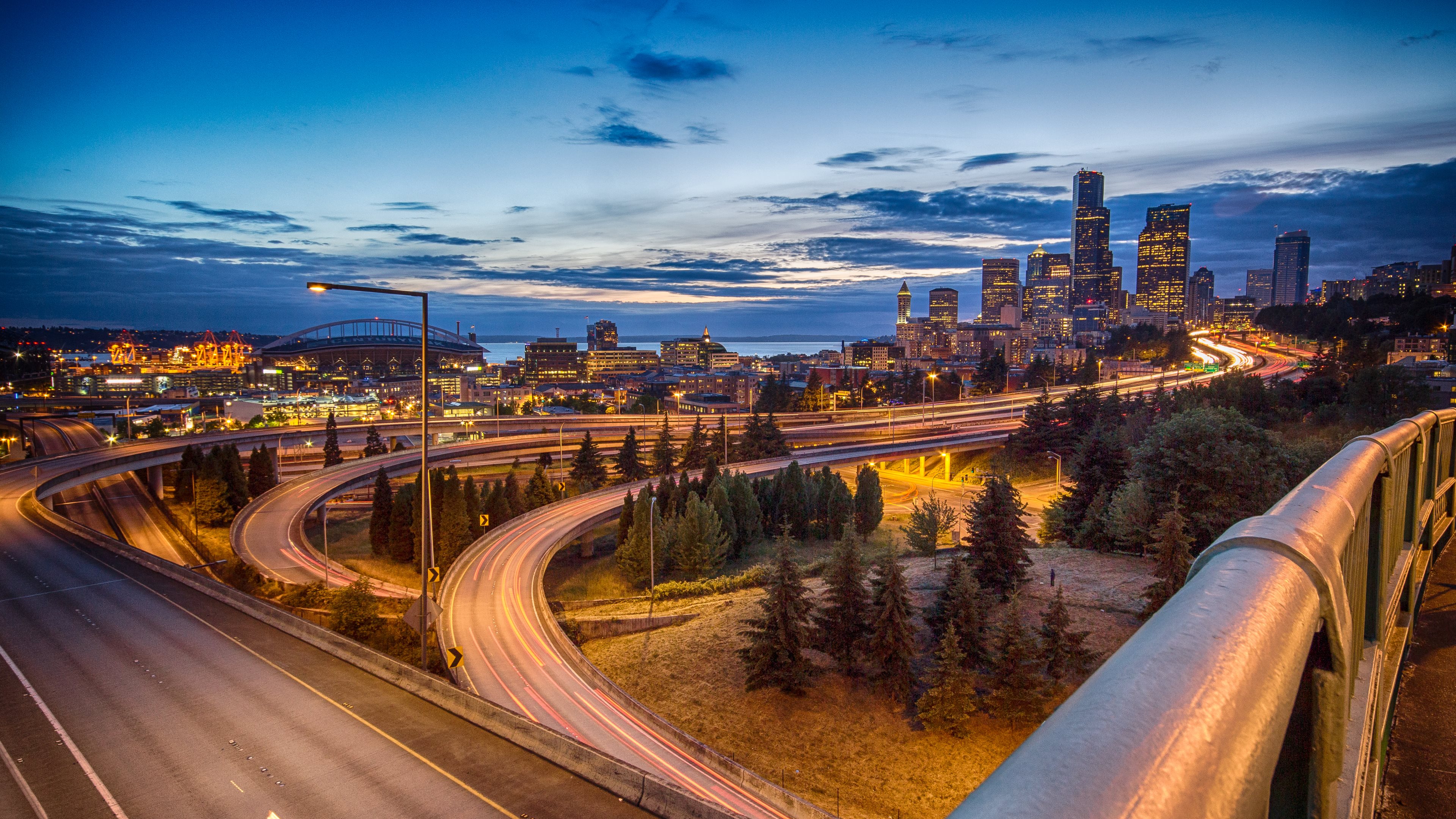 road, man made, seattle, city, time lapse, cities