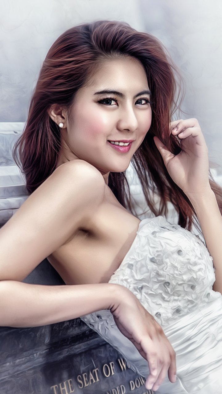 Download mobile wallpaper Smile, Monument, Dress, Oriental, Women, Asian, Thai for free.