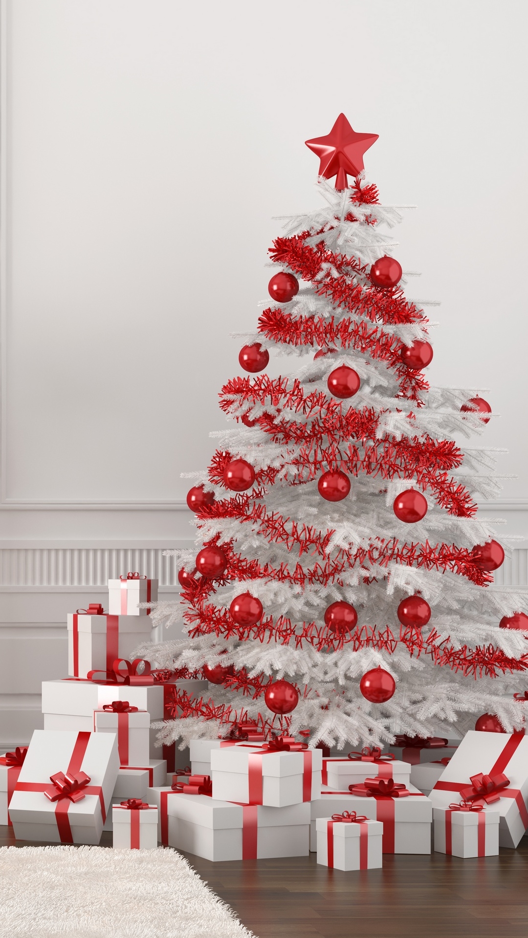 Download mobile wallpaper Christmas, Holiday, Gift, Christmas Tree, Fireplace, Christmas Ornaments for free.