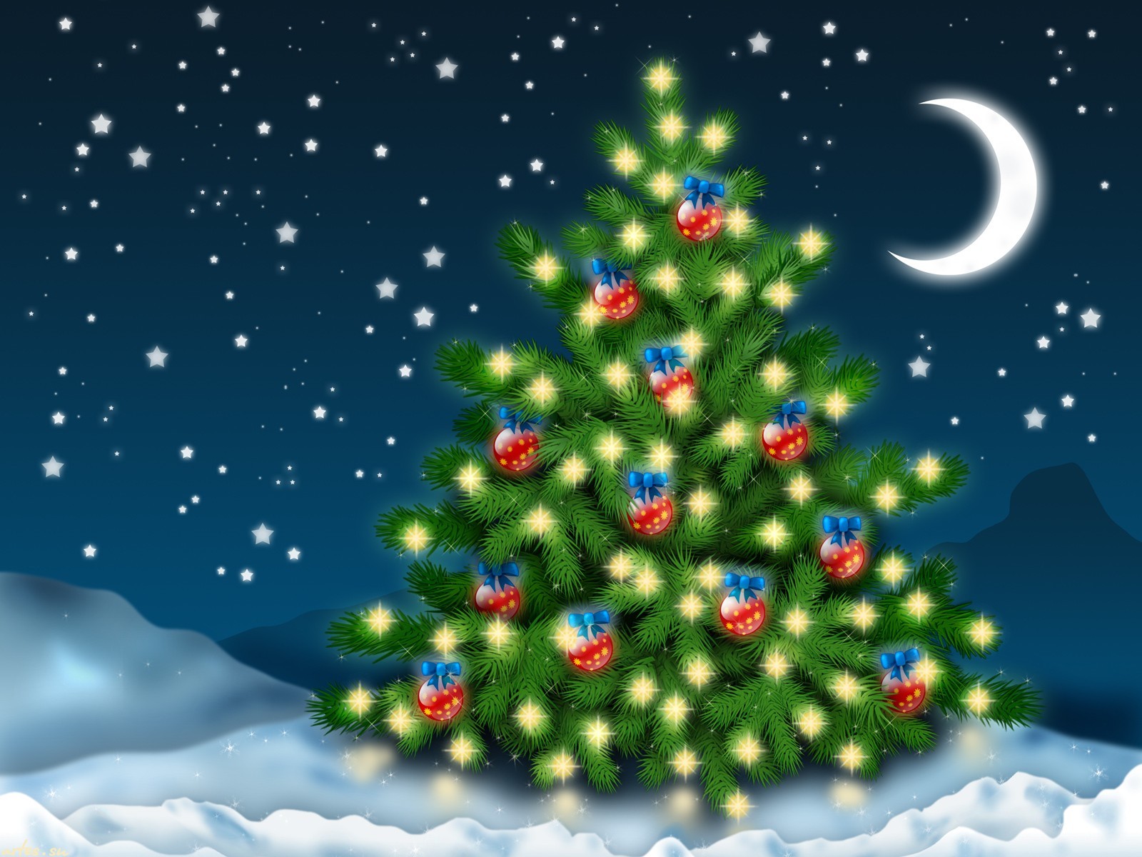 Laden Sie das Neujahr, Feiertage, Schnee, Tannenbaum, Hintergrund, Winter, Weihnachten-Bild kostenlos auf Ihren PC-Desktop herunter