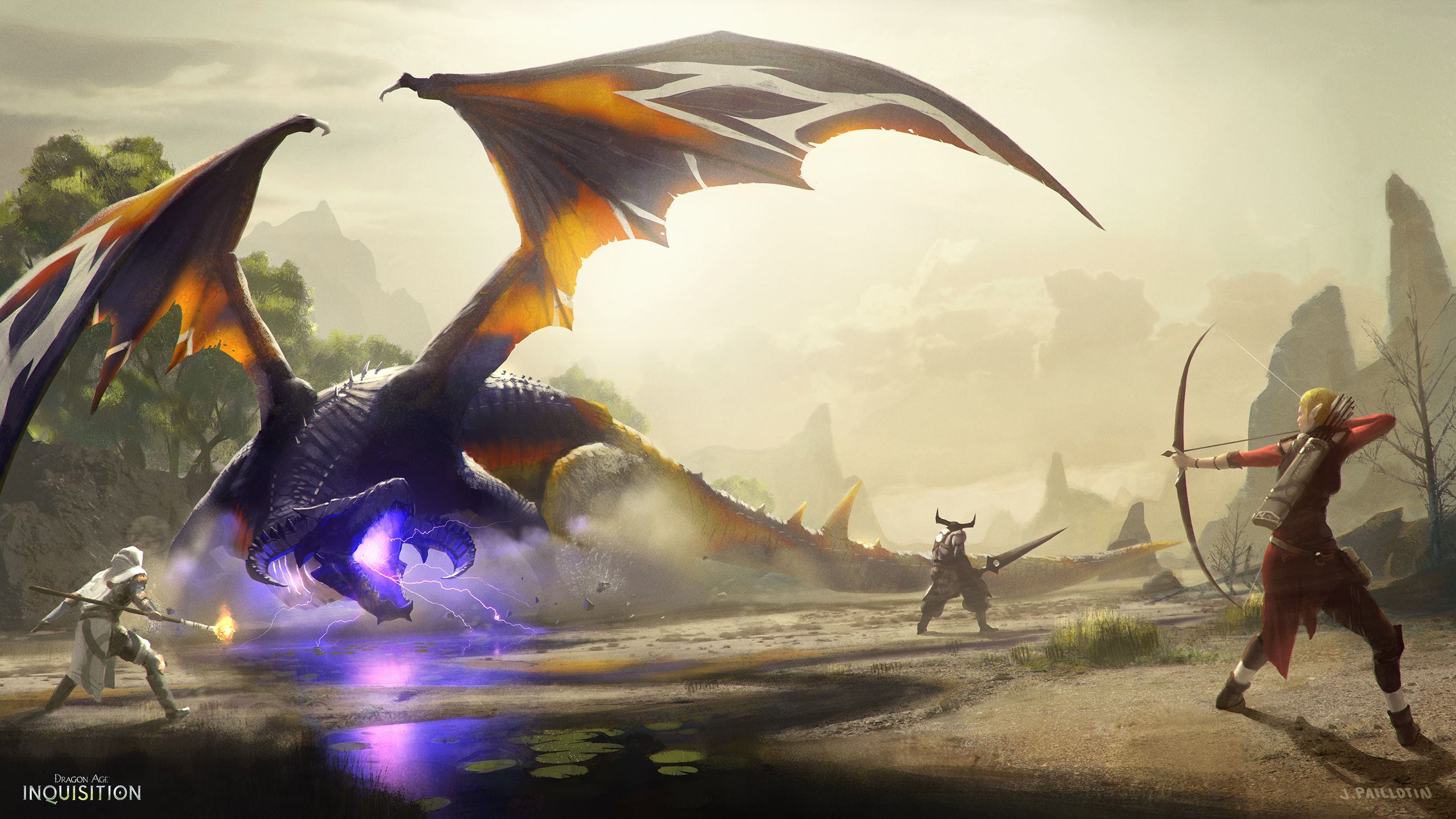 376735 descargar imagen videojuego, dragon age: inquisition, arquero, arco, dragón, elfo, mágico, guerrero, era del dragón: fondos de pantalla y protectores de pantalla gratis