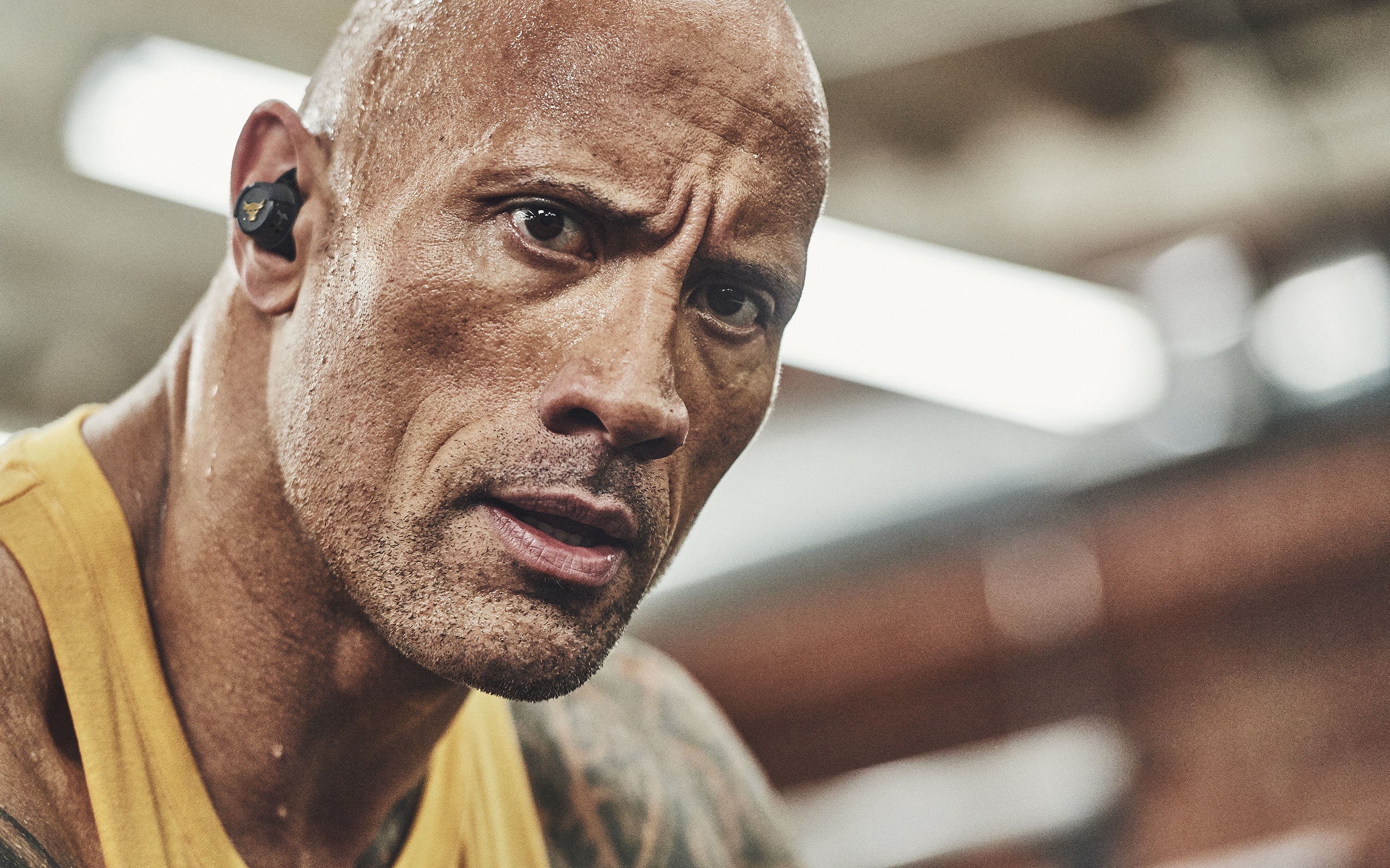 Download mobile wallpaper Dwayne Johnson, Face, American, Celebrity, Actor, Stare for free.