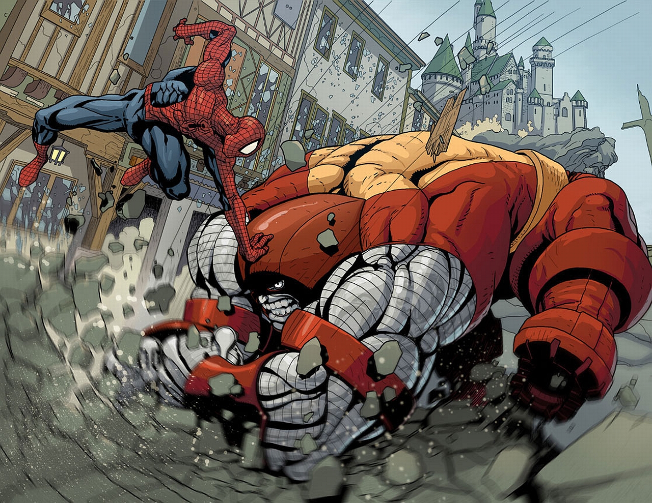 1453440 Bild herunterladen comics, spider man, juggernaut (marvel comics) - Hintergrundbilder und Bildschirmschoner kostenlos