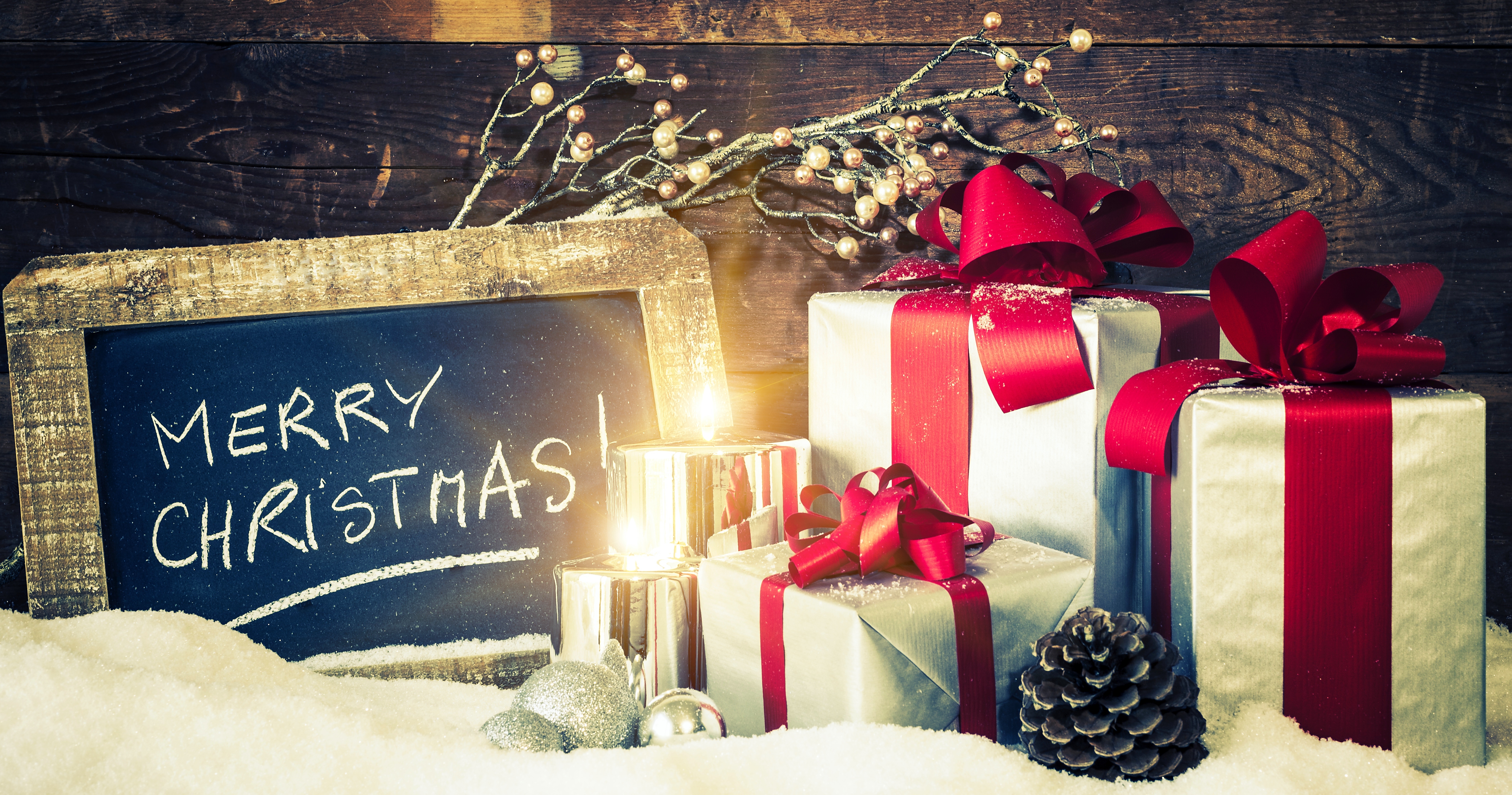 holiday, christmas, blackboard, gift, merry christmas