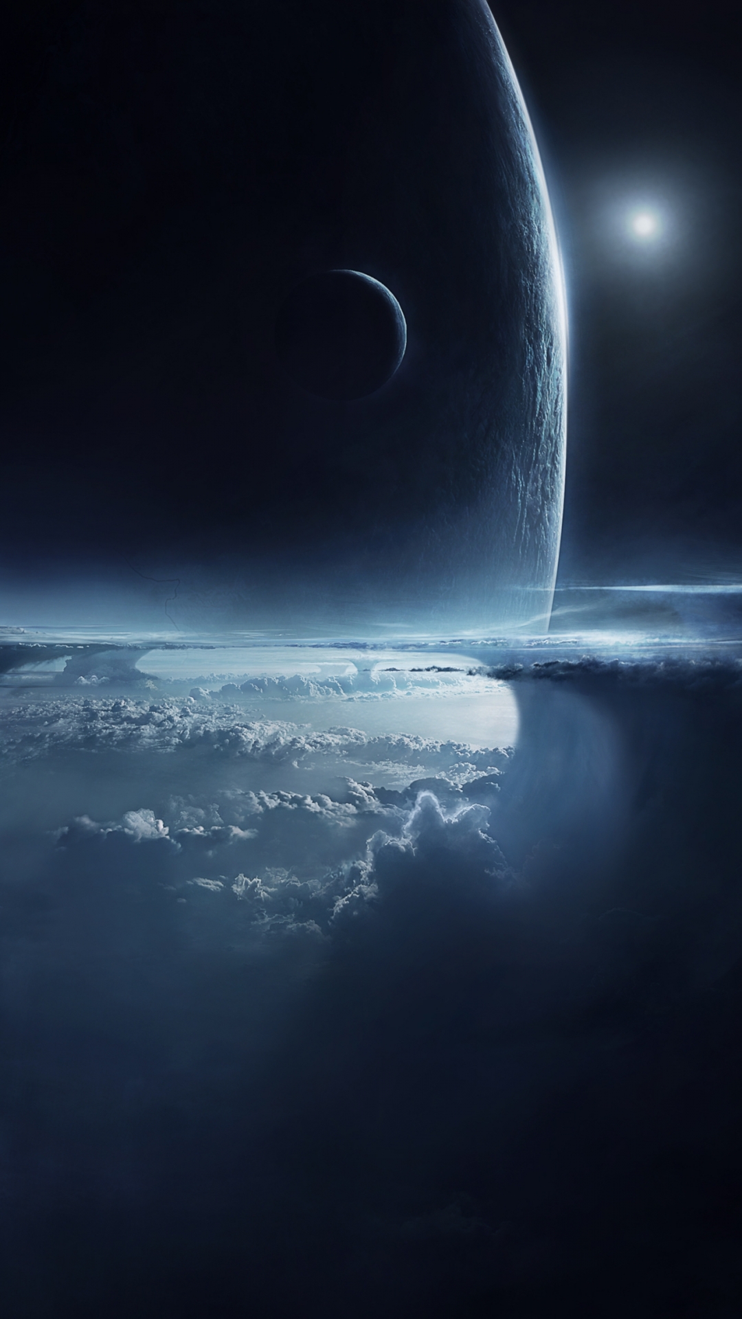 Download mobile wallpaper Landscape, Moon, Space, Planet, Sci Fi, Cloud for free.