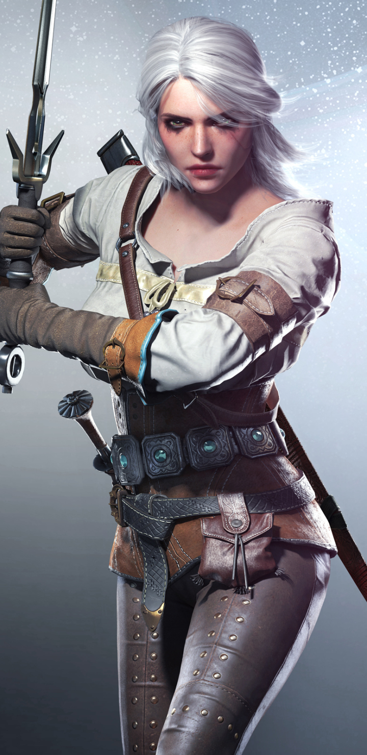 Handy-Wallpaper Computerspiele, Weißes Haar, Frau Krieger, Der Hexer, The Witcher 3: Wild Hunt, Ciri (Der Hexer) kostenlos herunterladen.