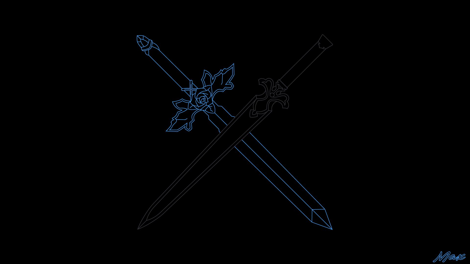 night sky sword (sword art online), sword art online, anime, sword art online: alicization, blue rose sword (sword art online)