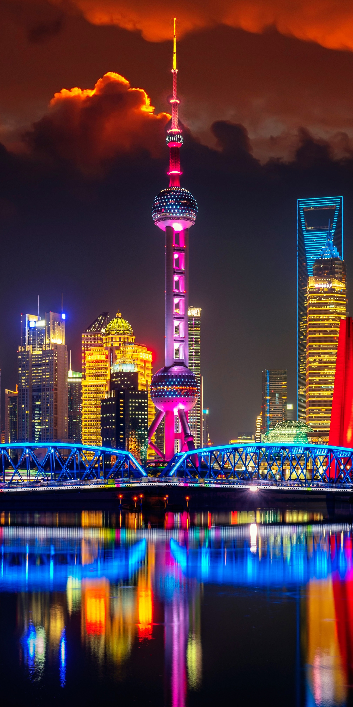 Free download wallpaper Cities, Night, City, Skyscraper, Building, China, Shanghai, Man Made on your PC desktop