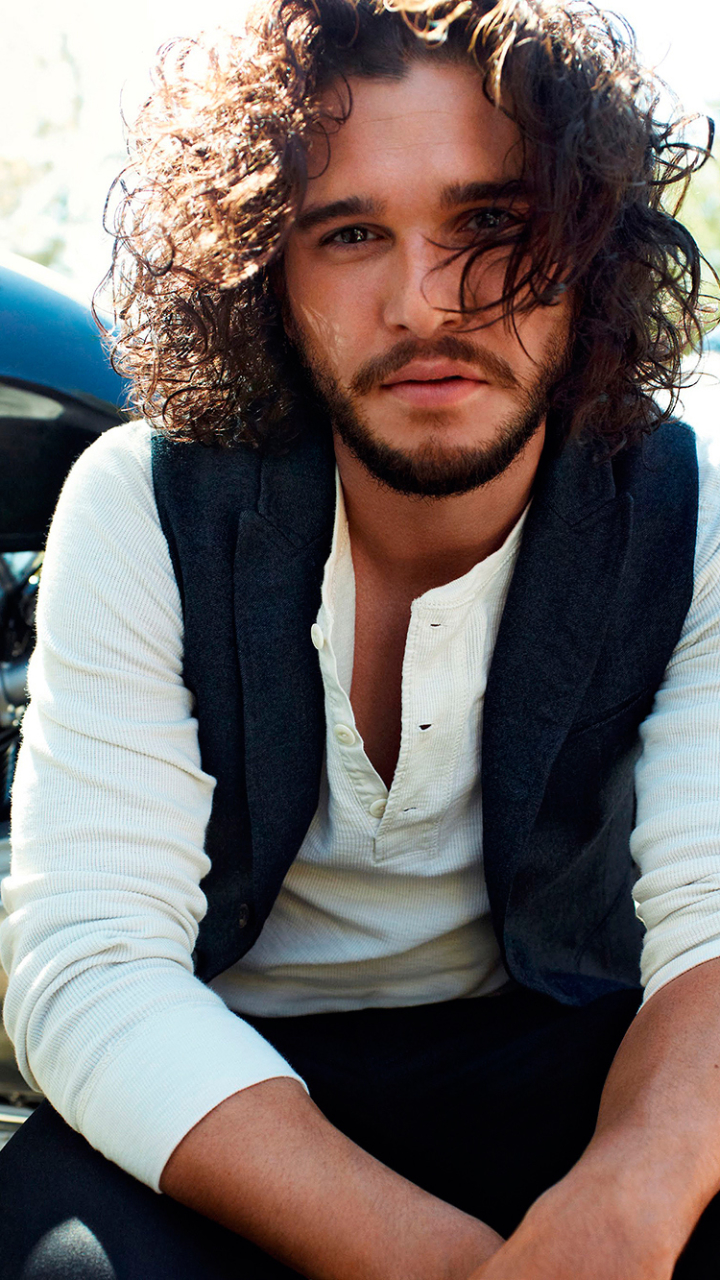 Download mobile wallpaper Motorcycle, English, Celebrity, Actor, Kit Harington for free.