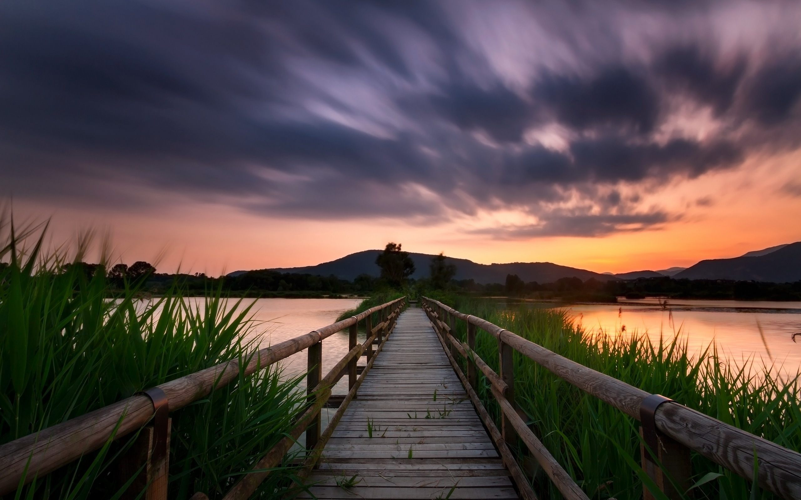 Free download wallpaper Sunset, Bridge, Photography on your PC desktop