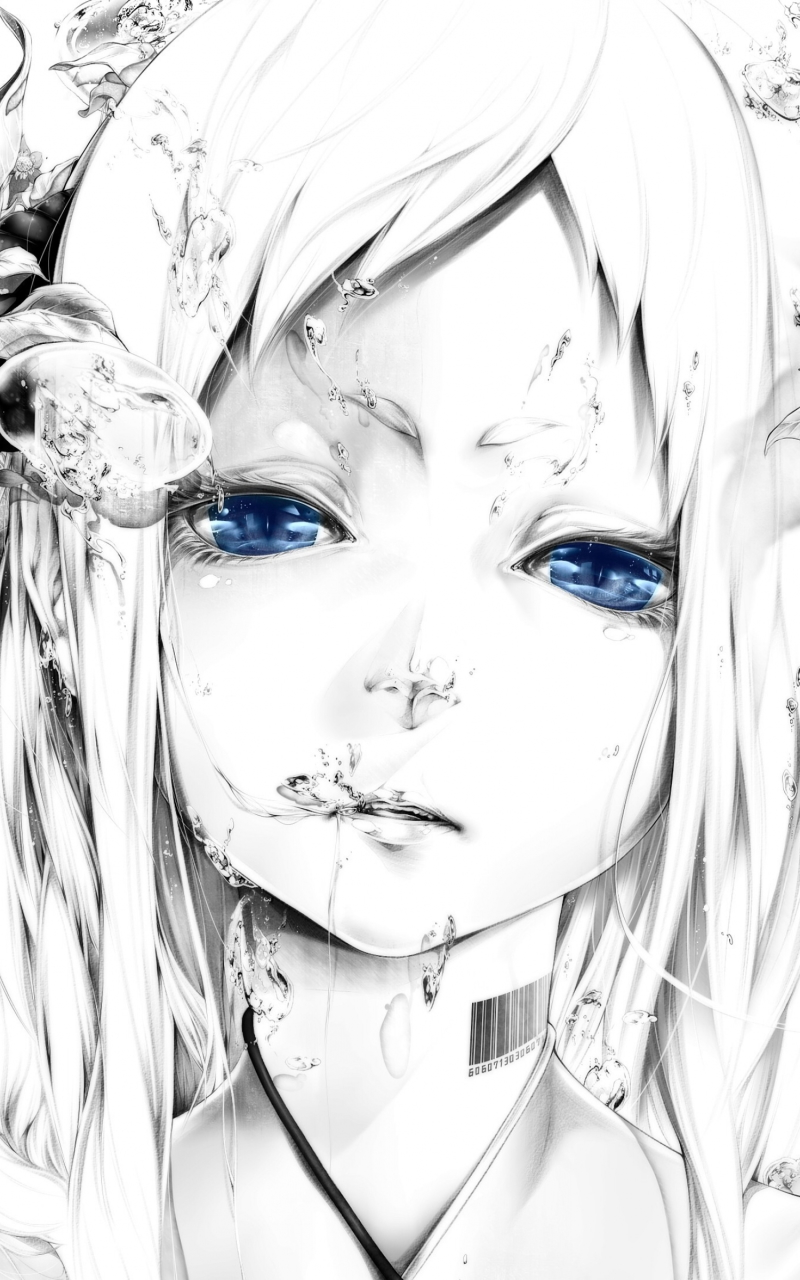 Download mobile wallpaper Anime, Girl, Face, Blue Eyes for free.