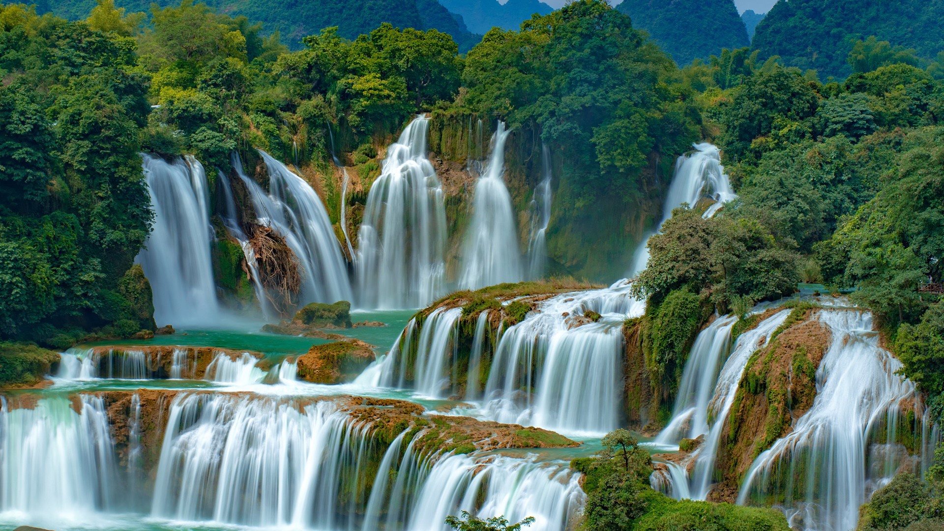 486705 скачать обои вьетнам, природа, земля/природа, водопад, водопад бан джок, водопады - заставки и картинки бесплатно