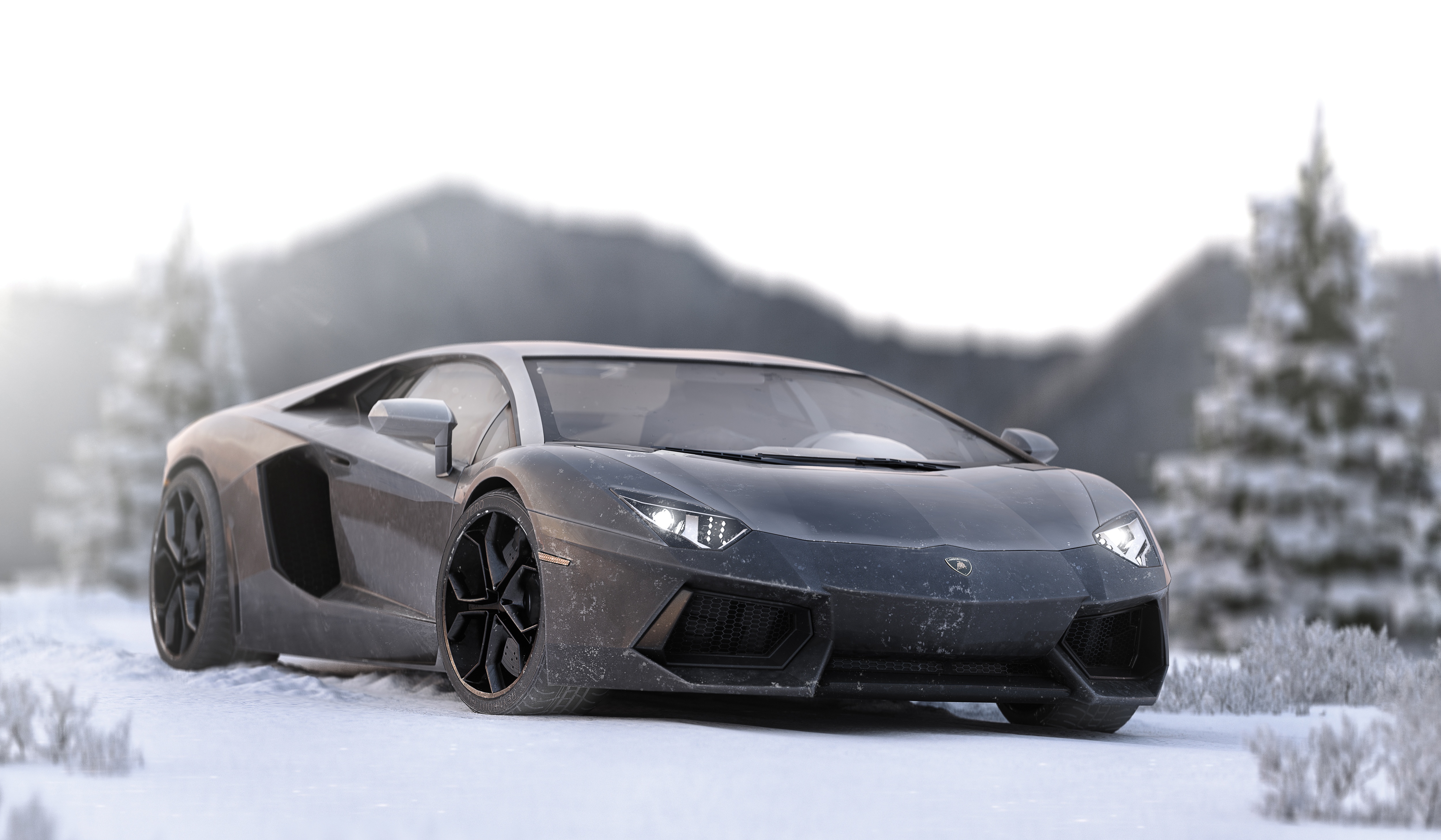 Download mobile wallpaper Lamborghini, Car, Supercar, Lamborghini Aventador, Vehicles, Silver Car for free.