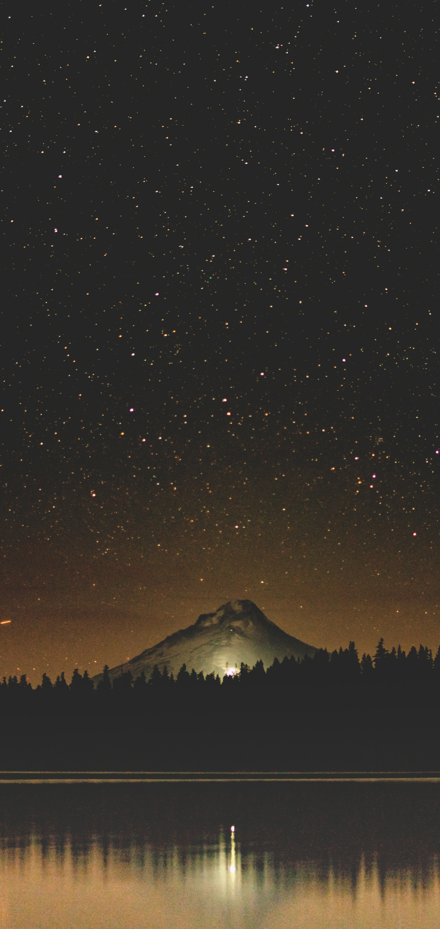 Download mobile wallpaper Night, Lake, Starry Sky, Earth for free.