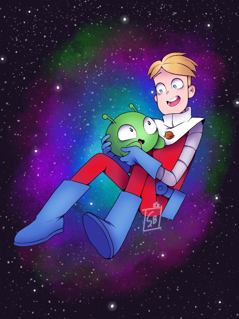 Download mobile wallpaper Alien, Smile, Space, Blonde, Tv Show, Gary Goodspeed, Mooncake (Final Space), Final Space for free.