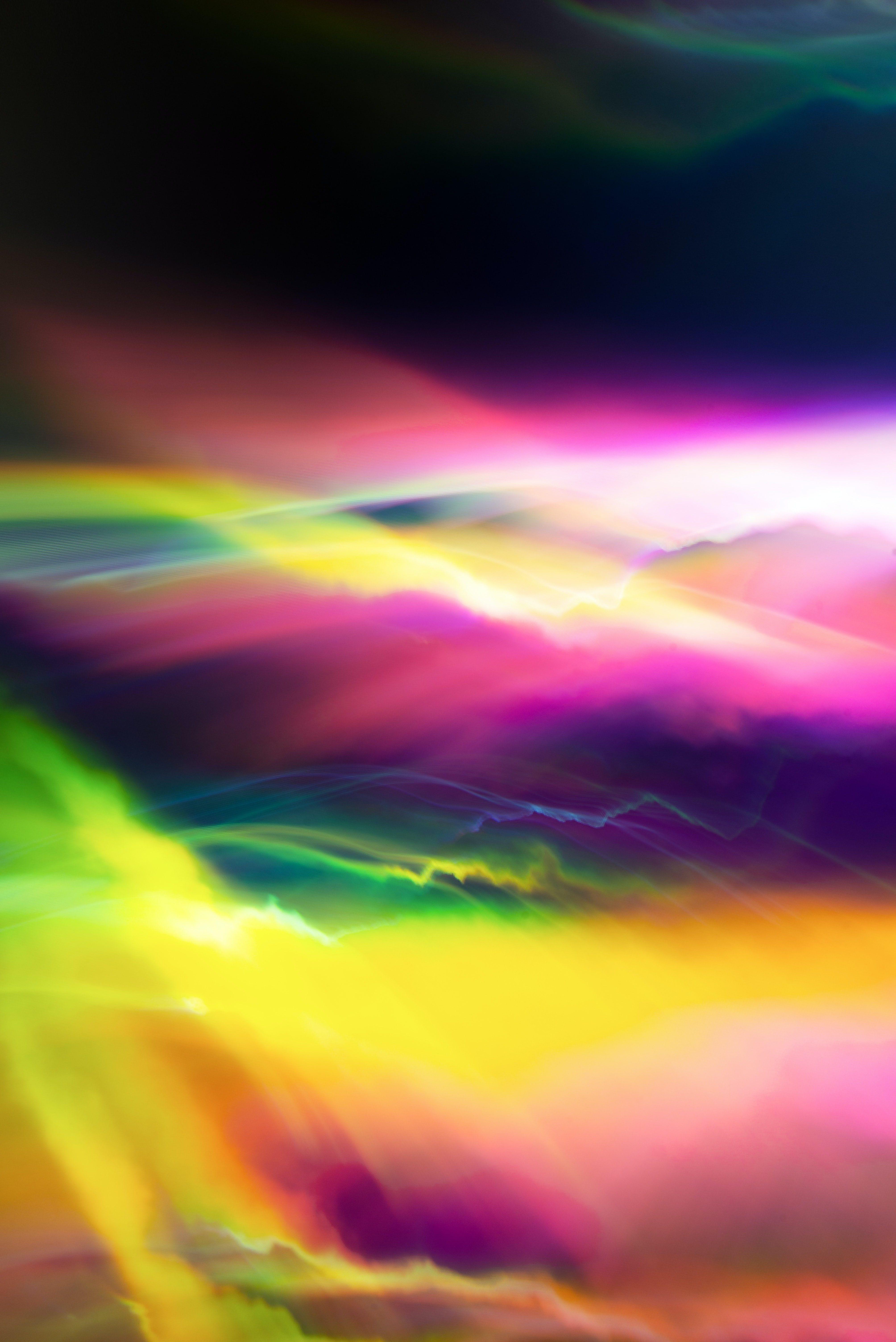 Download mobile wallpaper Beams, Rays, Distortion, Multicolored, Motley, Abstract, Gradient for free.