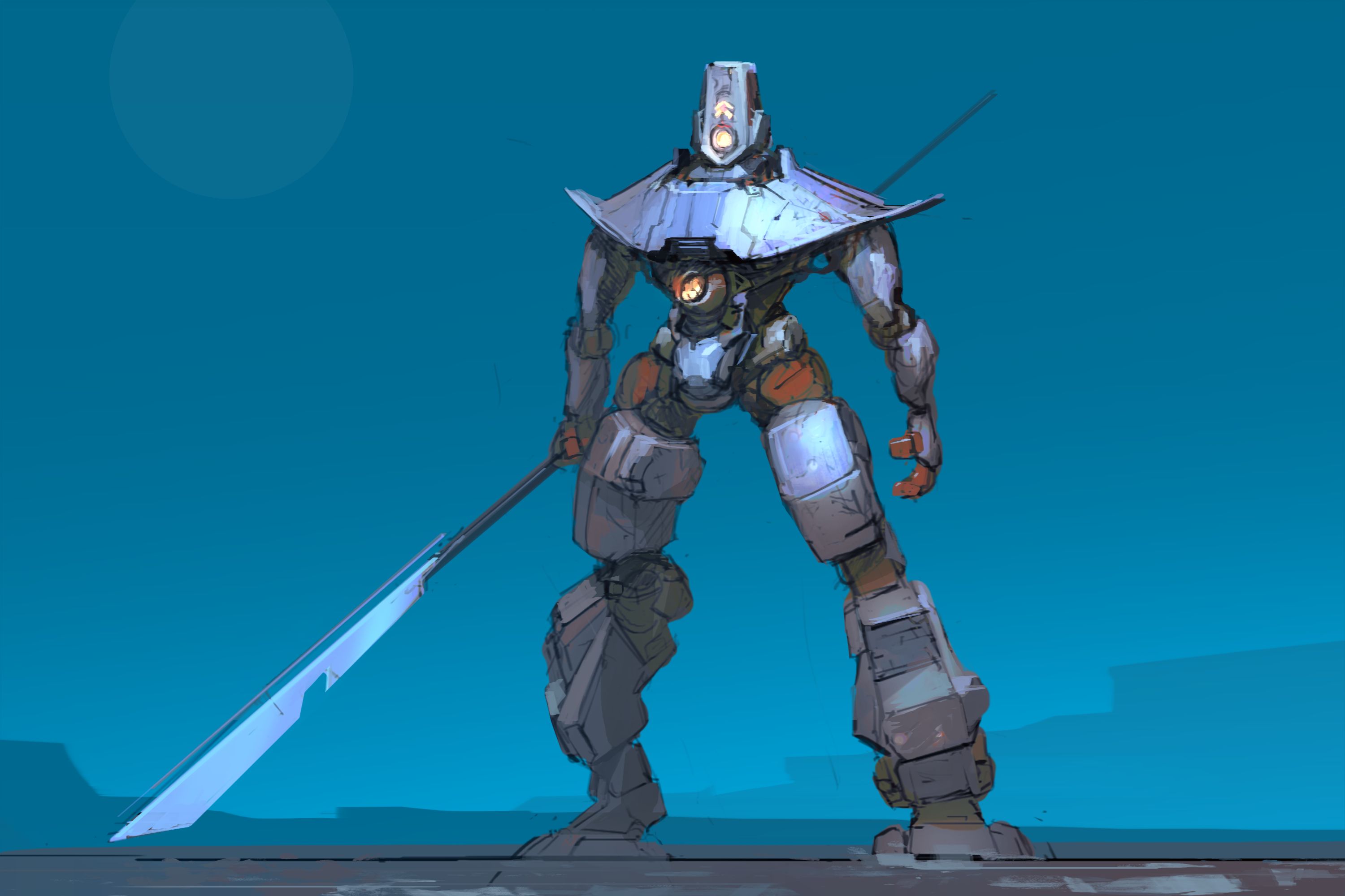 Free download wallpaper Weapon, Robot, Sci Fi, Giant, Spear on your PC desktop
