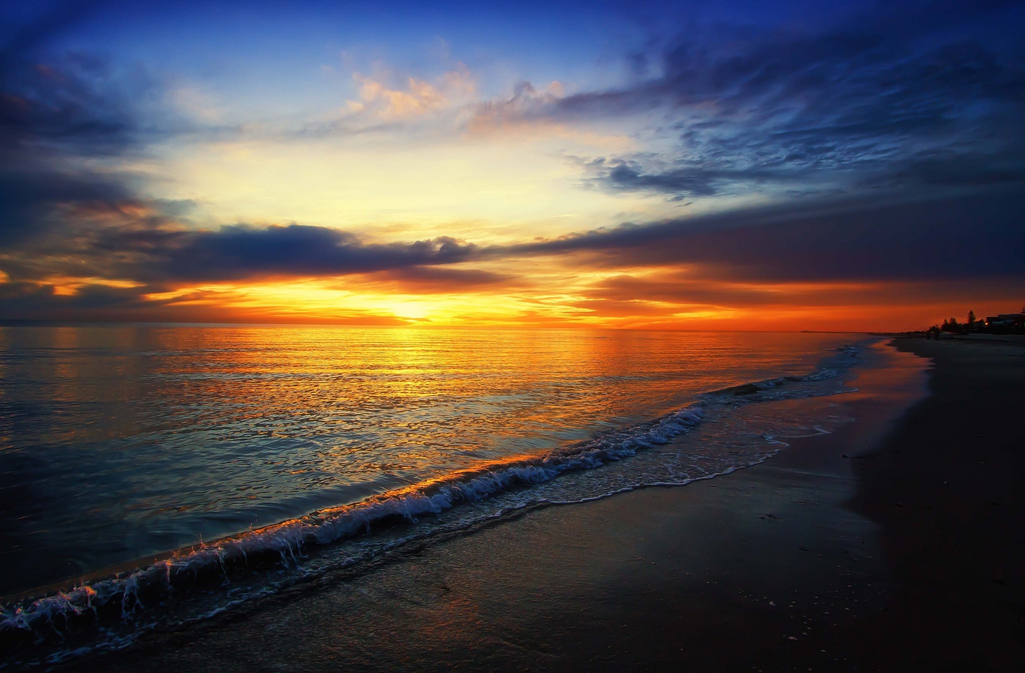 Download mobile wallpaper Sunset, Sea, Beach, Earth, Colors, Cloud for free.