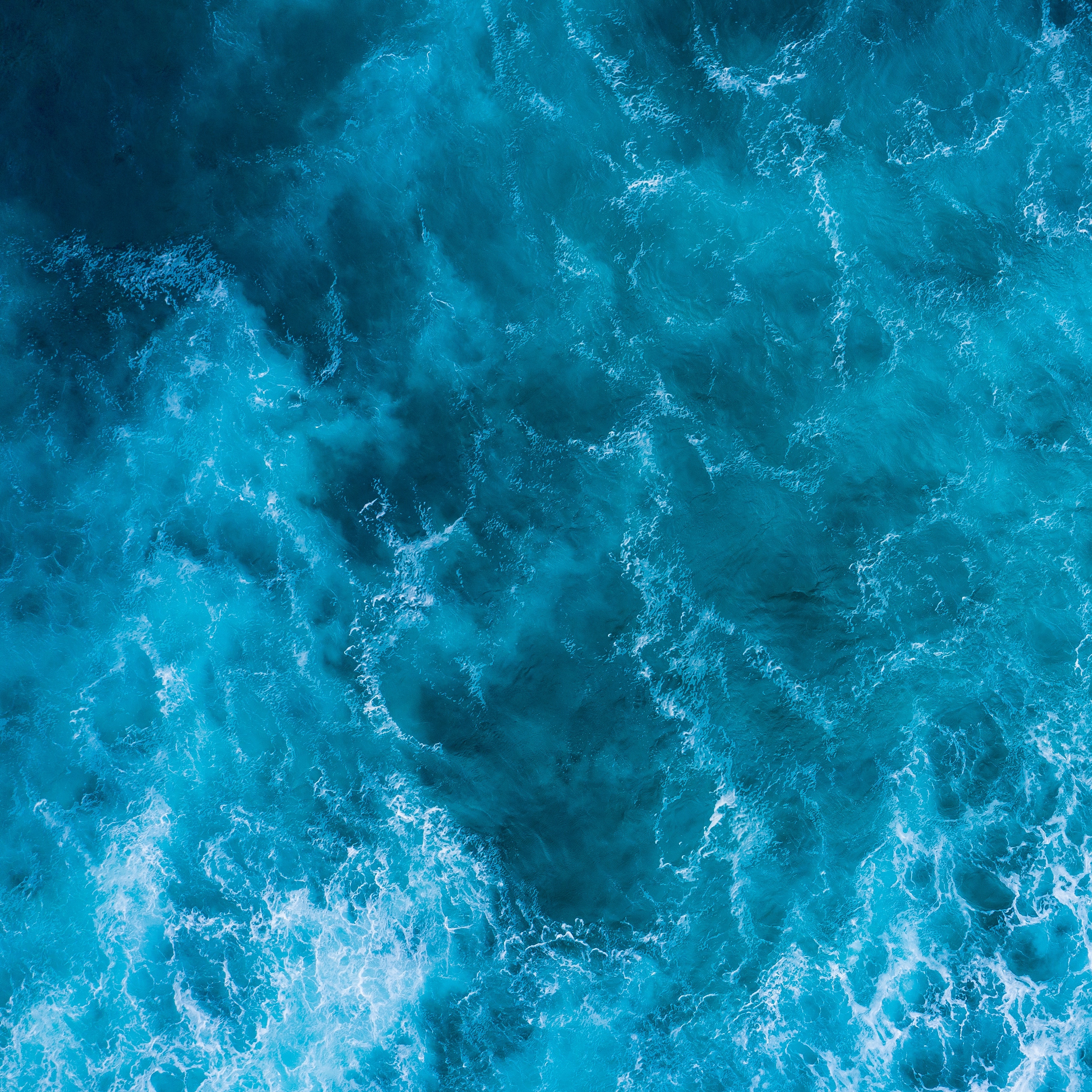 texture, waves, water, blue, view from above, textures, surface