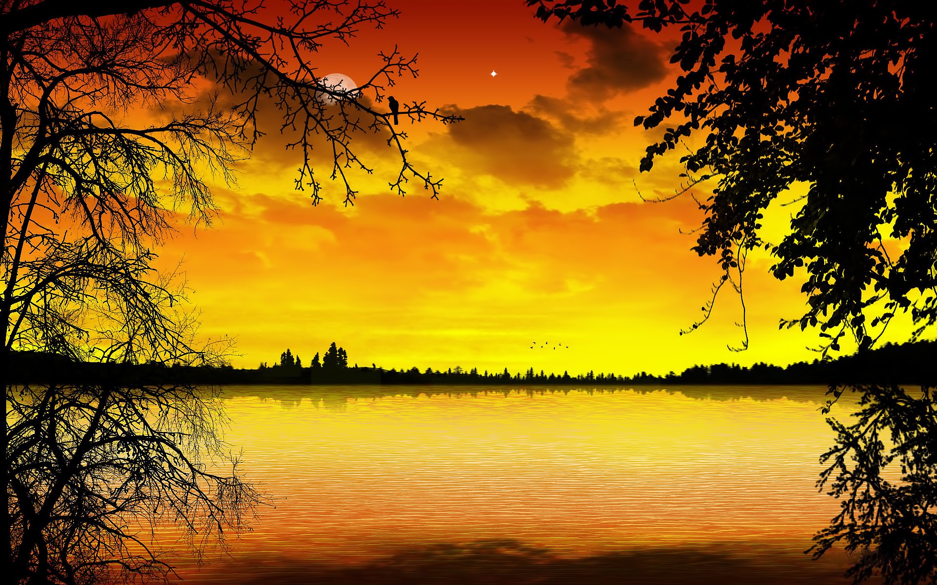 Download mobile wallpaper Sunset, Artistic for free.