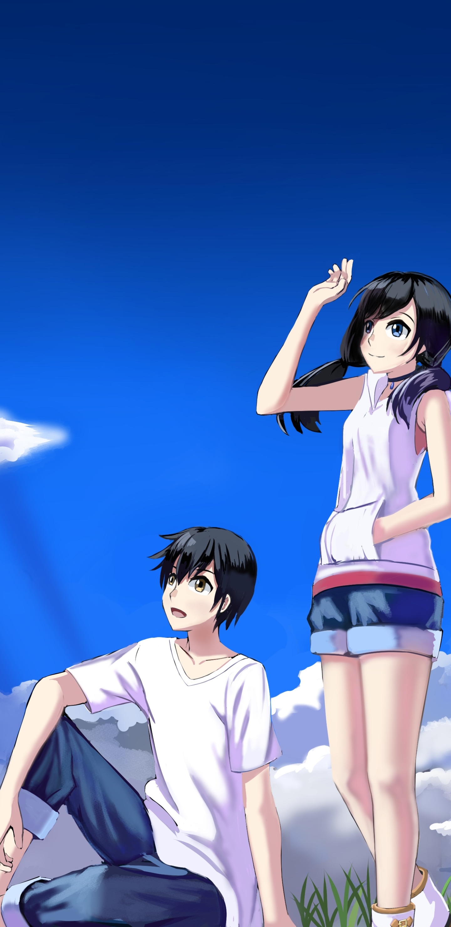 Download mobile wallpaper Anime, Weathering With You, Hina Amano, Hodaka Morishima for free.