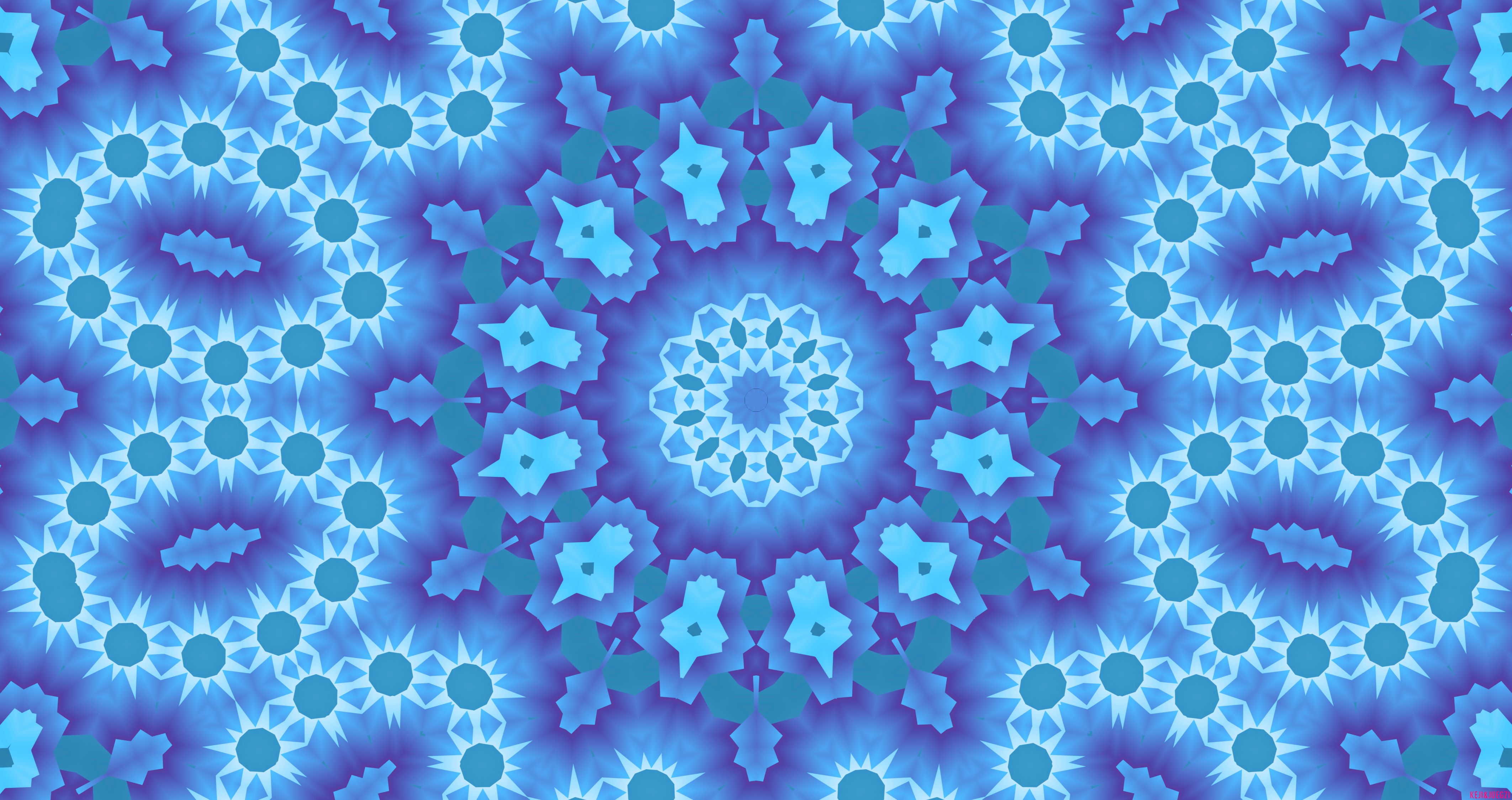Download mobile wallpaper Abstract, Pattern, Kaleidoscope, Azure for free.