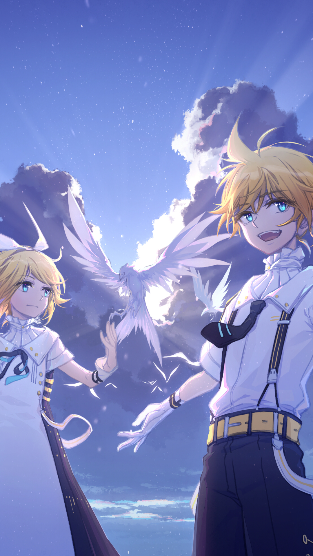 Descarga gratuita de fondo de pantalla para móvil de Vocaloid, Animado, Rin Kagamine, Len Kagamine.