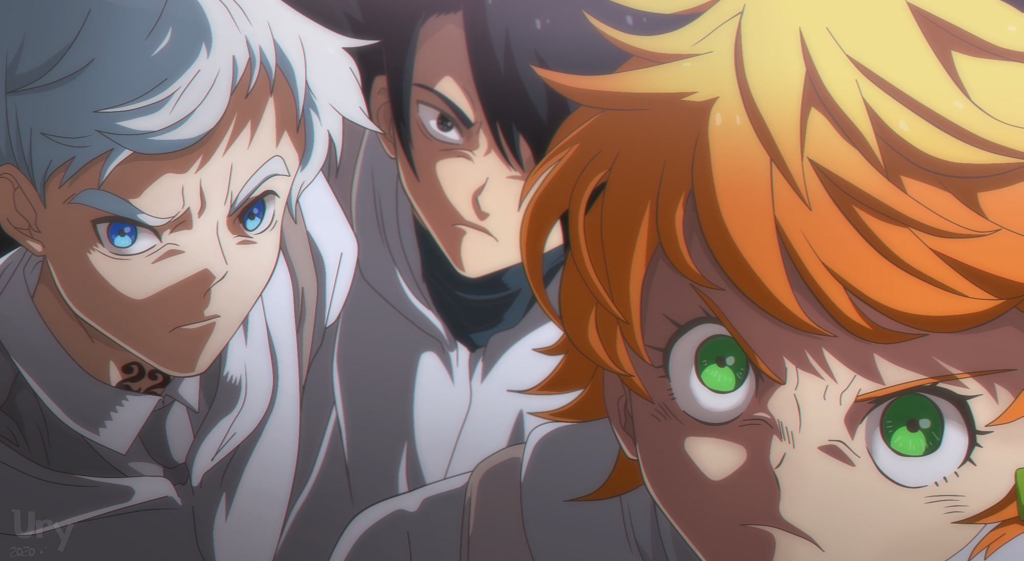Download mobile wallpaper Anime, Emma (The Promised Neverland), The Promised Neverland, Ray (The Promised Neverland), Norman (The Promised Neverland) for free.