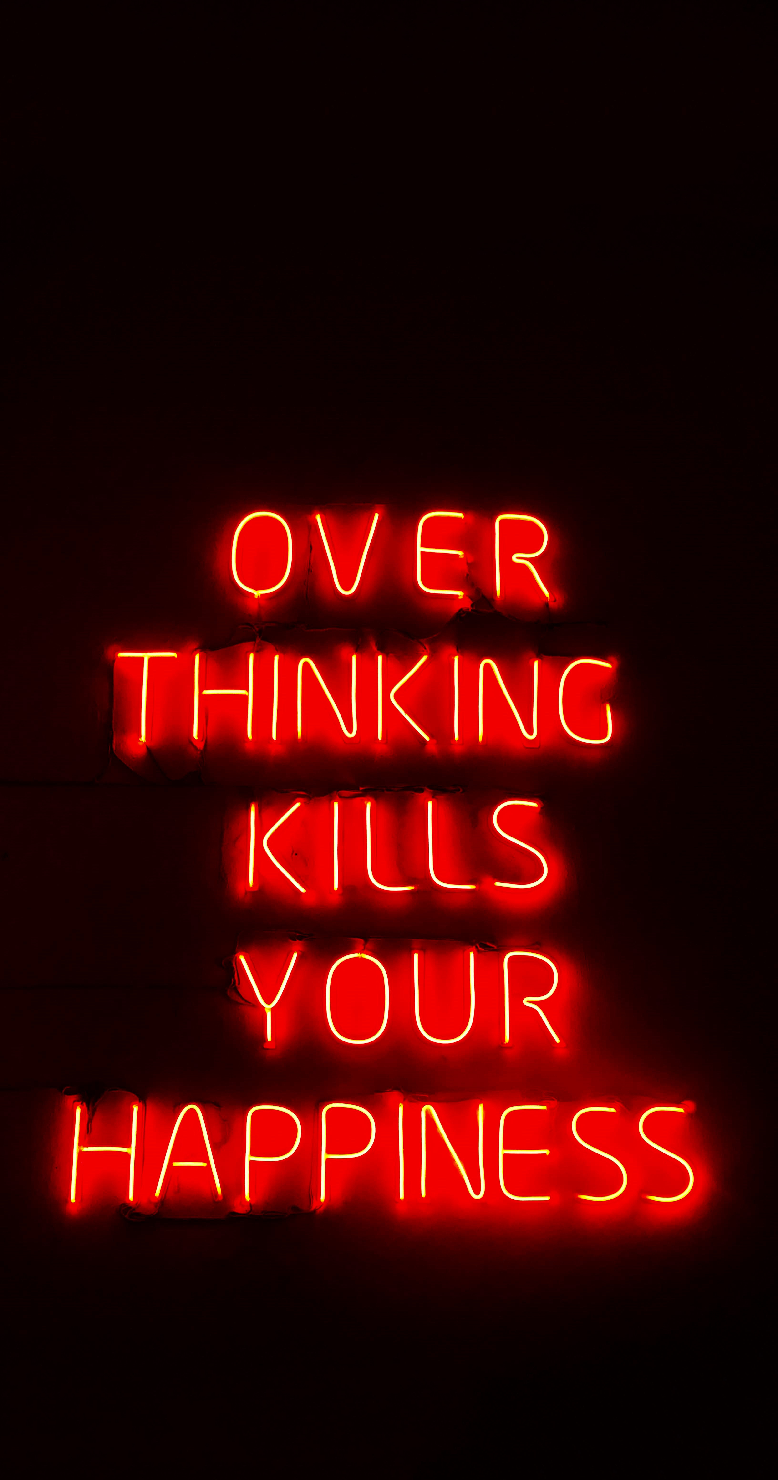 words, happiness, neon, phrase, thought, text, thinking