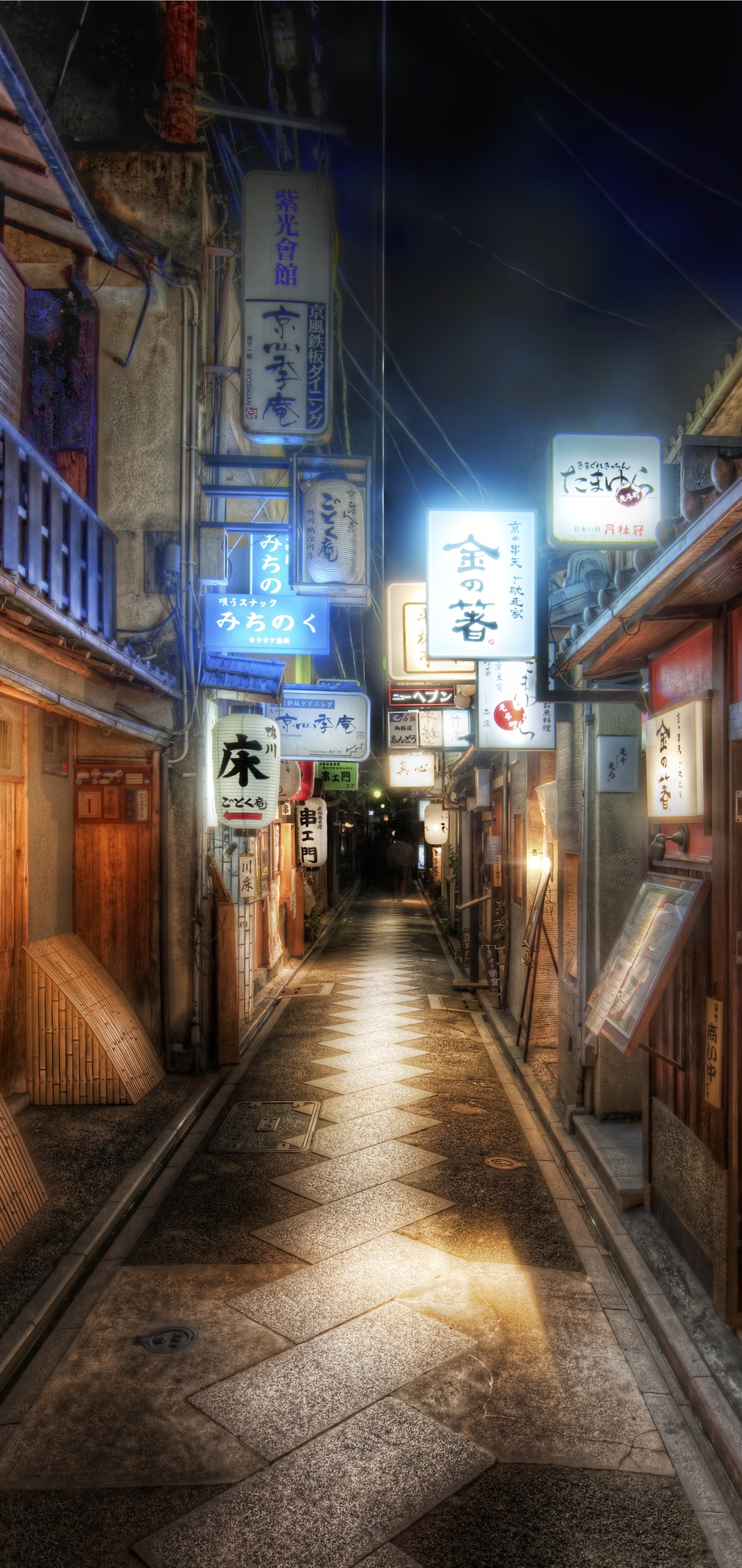 Скачать обои бесплатно Города, Ночь, Аллея, Япония, Киото, Сделано Человеком картинка на рабочий стол ПК