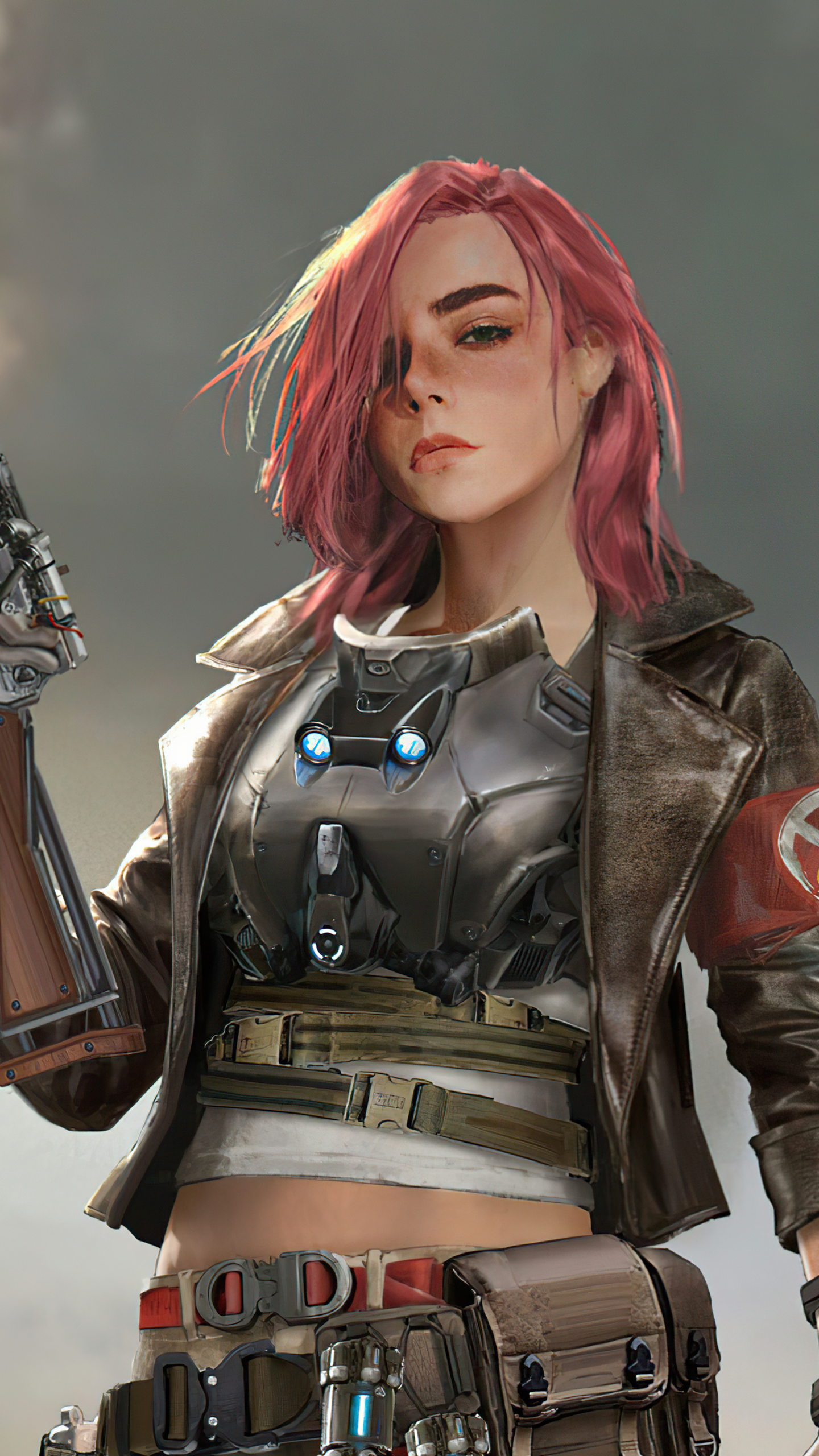 Download mobile wallpaper Sci Fi, Pink Hair, Women Warrior for free.