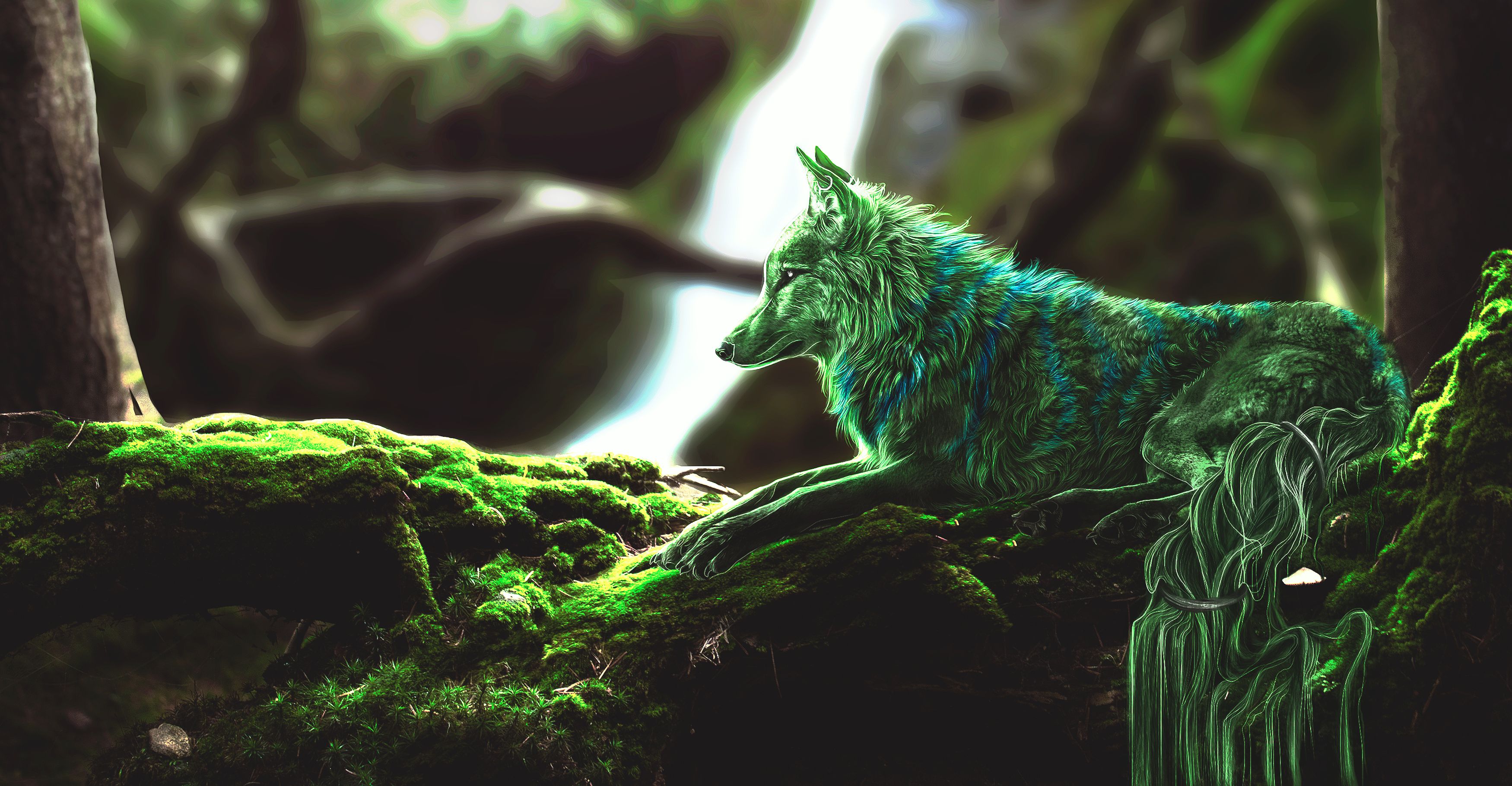 Download mobile wallpaper Fantasy, Wolf, Fantasy Animals for free.