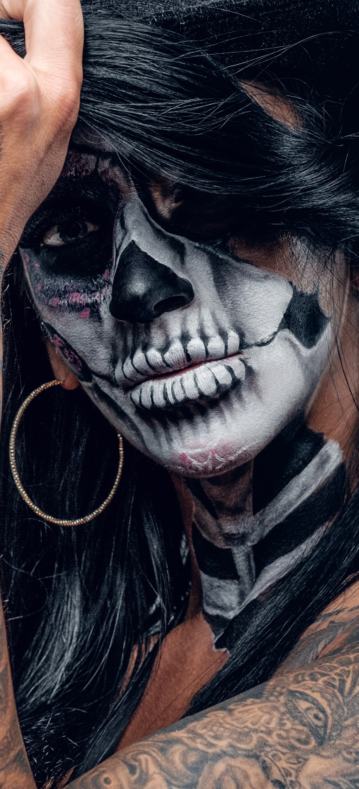 Descarga gratuita de fondo de pantalla para móvil de Tatuaje, Mujeres, Cráneo Del Azúcar.