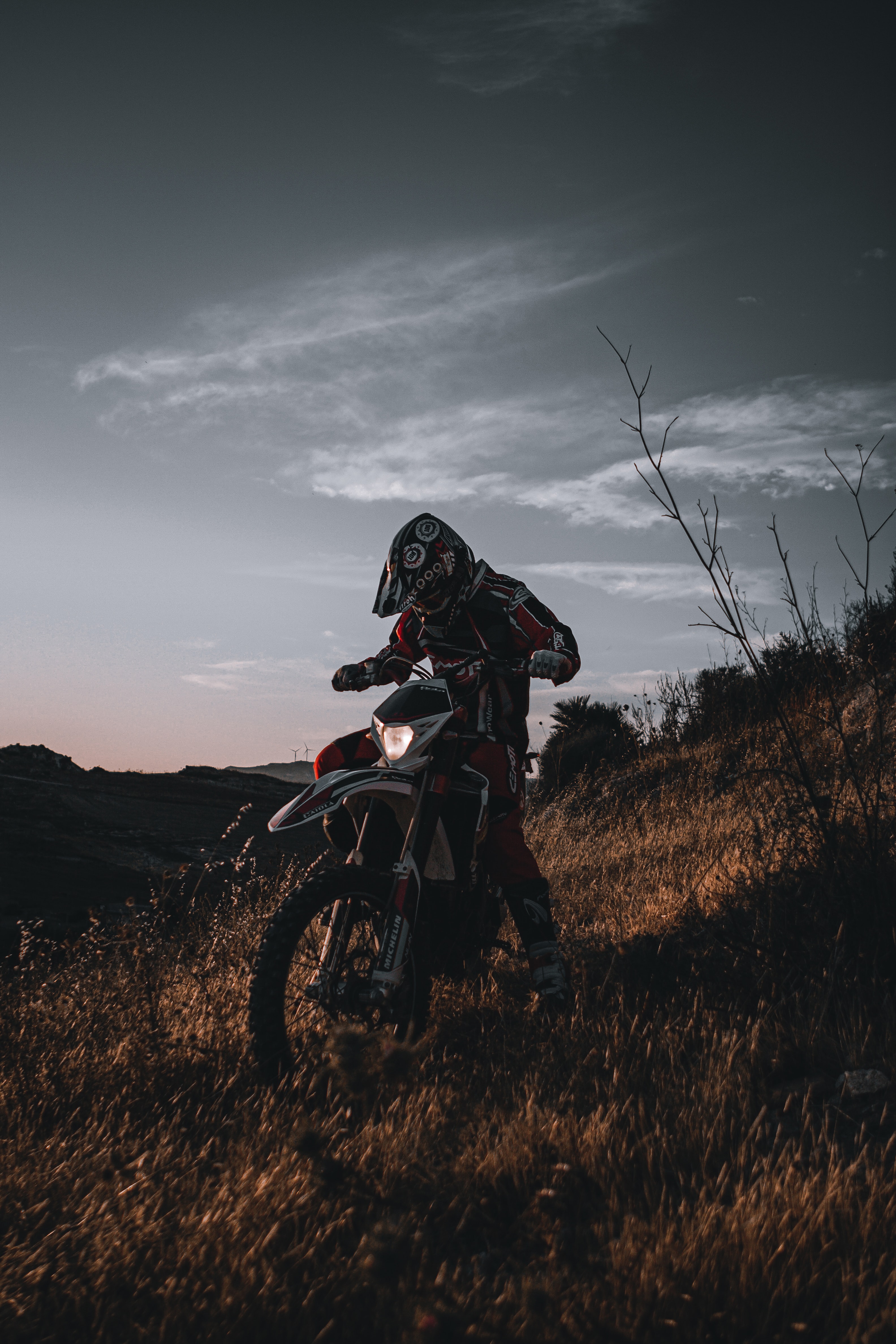 bike, motorcyclist, motorcycles, cross, helmet, motorcycle HD wallpaper